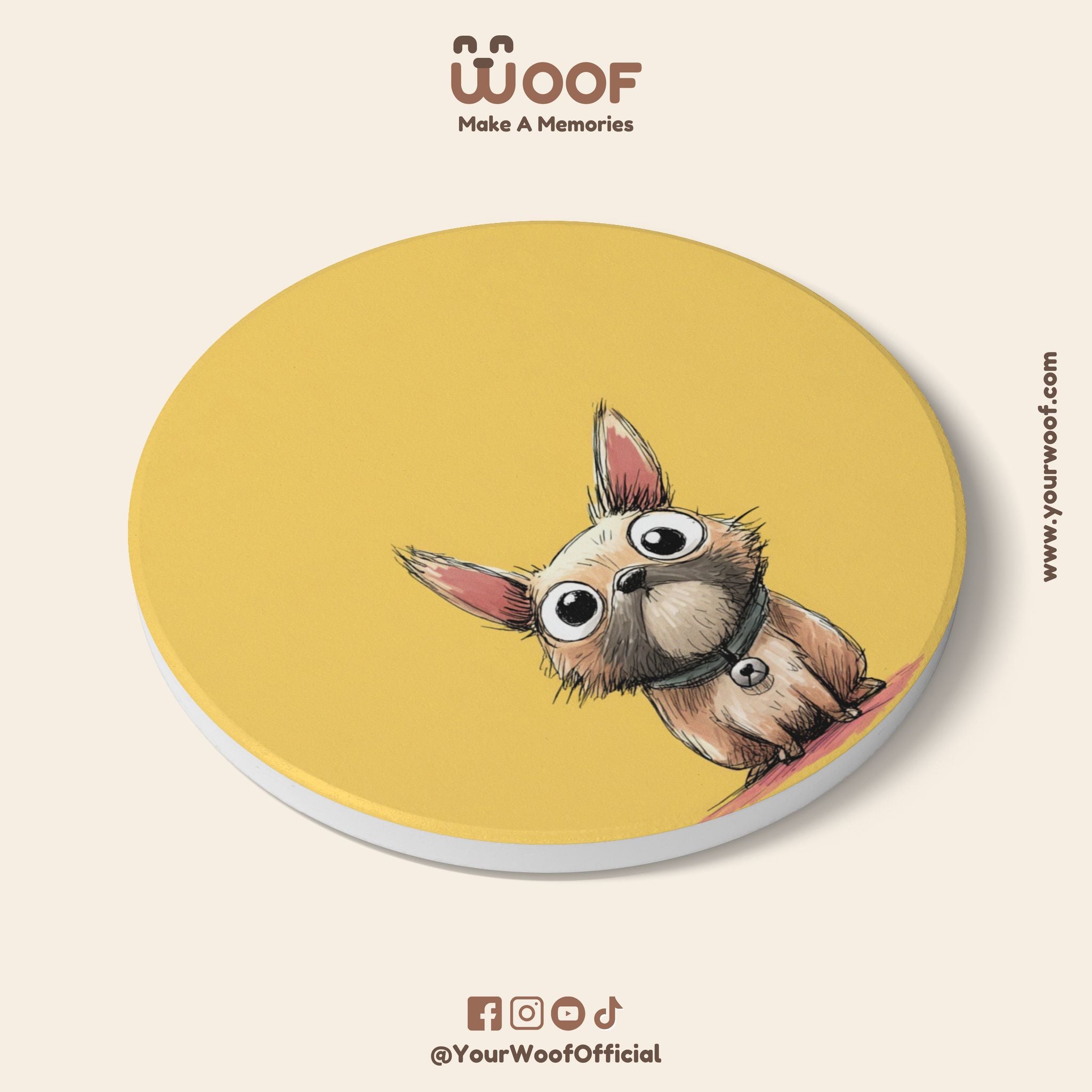 Cute French Bulldog Ceramic Coaster, Pet Lover Gift, Home Decor, Dog Lover Coaster, Cute Coasters for Coffee Table