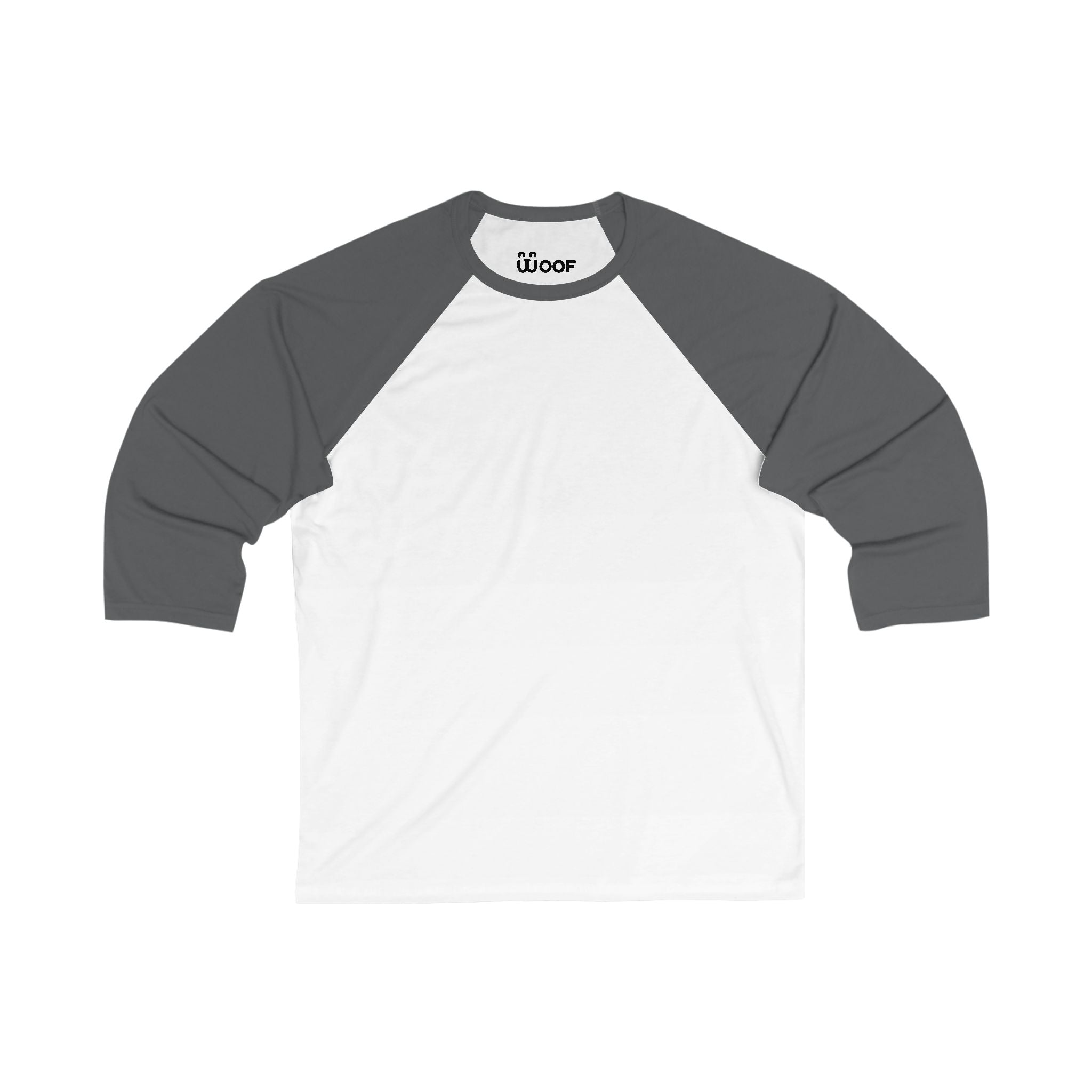 Woof Unisex 3/4 Sleeve Baseball Tee - Fun Dog Lover Shirt, Pet Adoption Event Tee, Casual Everyday Wear, Gift for Dog Parents, Animal [...]