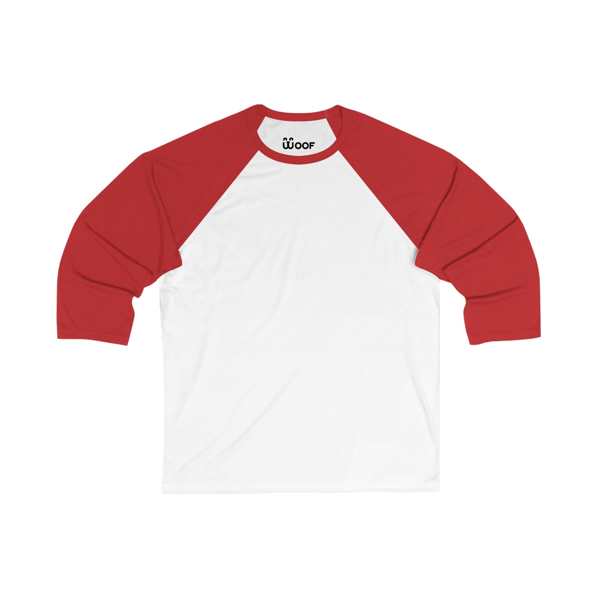 Woof Unisex 3/4 Sleeve Baseball Tee - Fun Dog Lover Shirt, Pet Adoption Event Tee, Casual Everyday Wear, Gift for Dog Parents, Animal [...]
