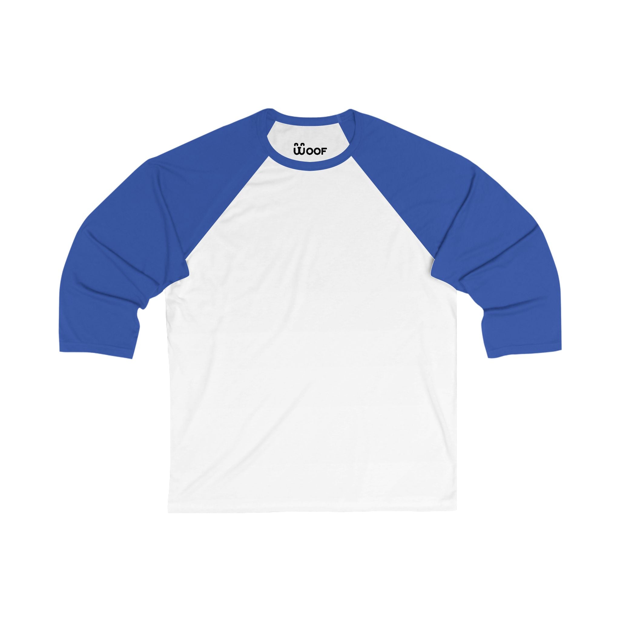 Woof Unisex 3/4 Sleeve Baseball Tee - Fun Dog Lover Shirt, Pet Adoption Event Tee, Casual Everyday Wear, Gift for Dog Parents, Animal [...]