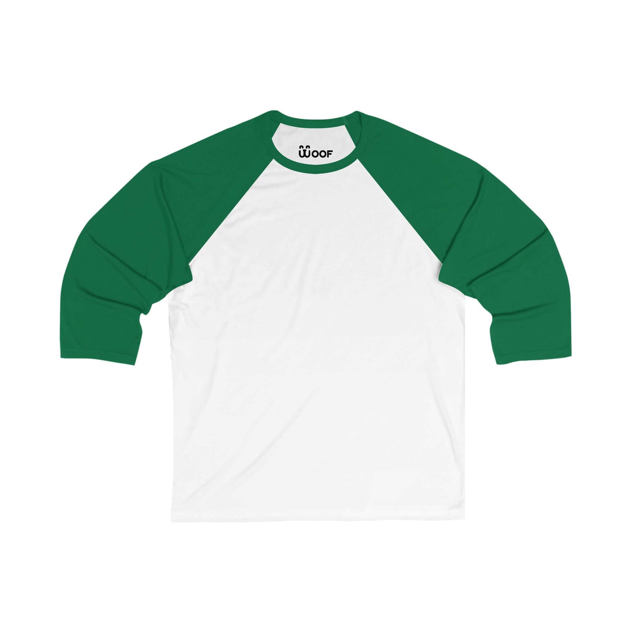 Woof Unisex 3/4 Sleeve Baseball Tee - Fun Dog Lover Shirt, Pet Adoption Event Tee, Casual Everyday Wear, Gift for Dog Parents, Animal [...]