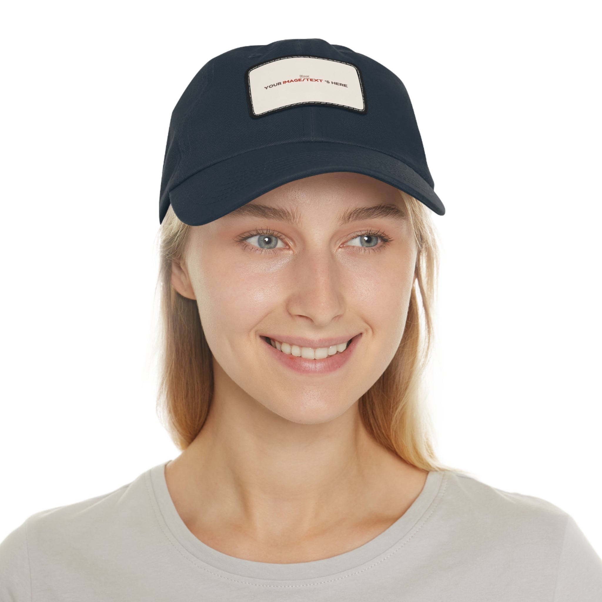 Custom Leather Patch Dad Hat, Personalized Cap, Gift for Dad, Casual Style, Outdoor Accessory, Unique Father's Day Gift