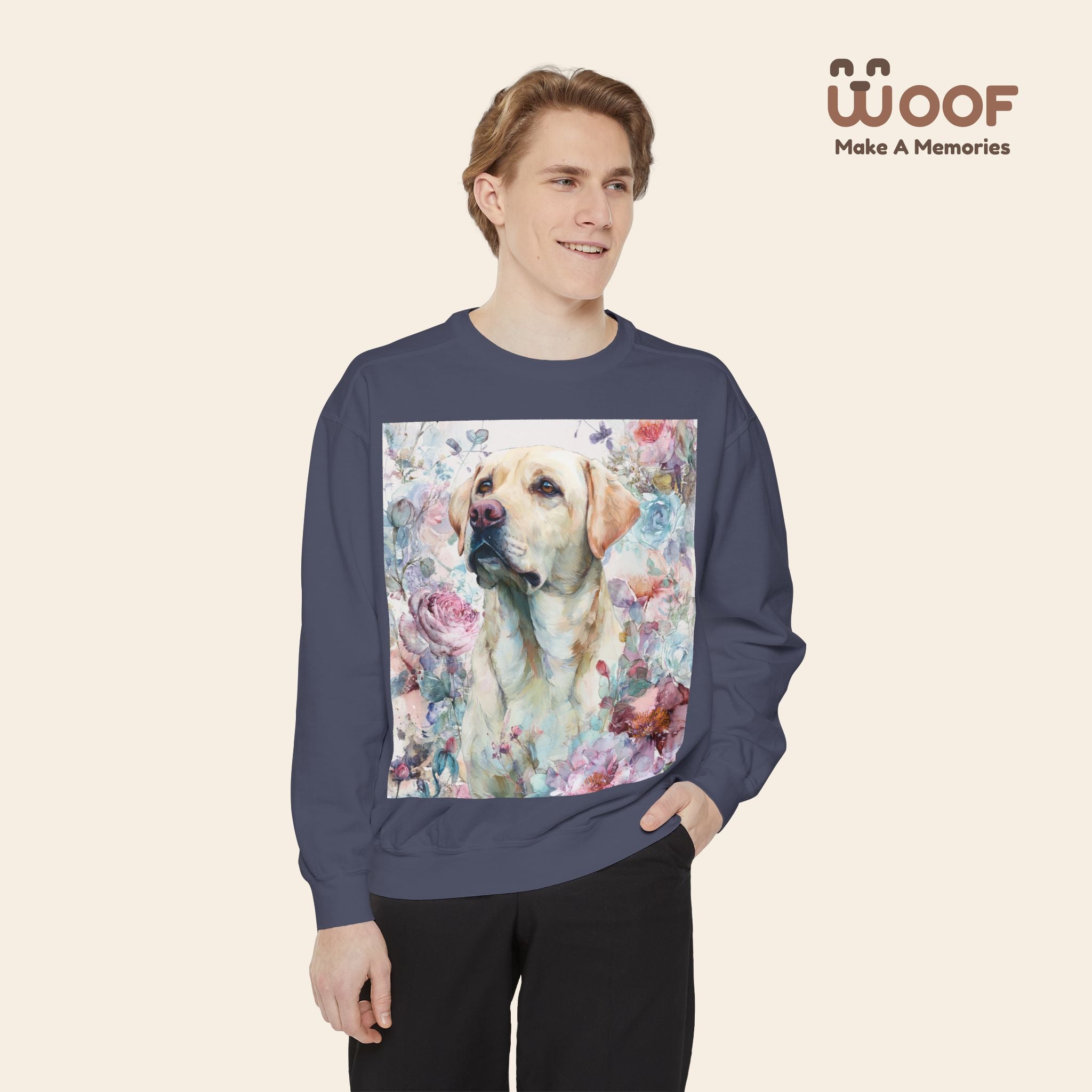 Floral Labrador Sweatshirt for Dog Lovers