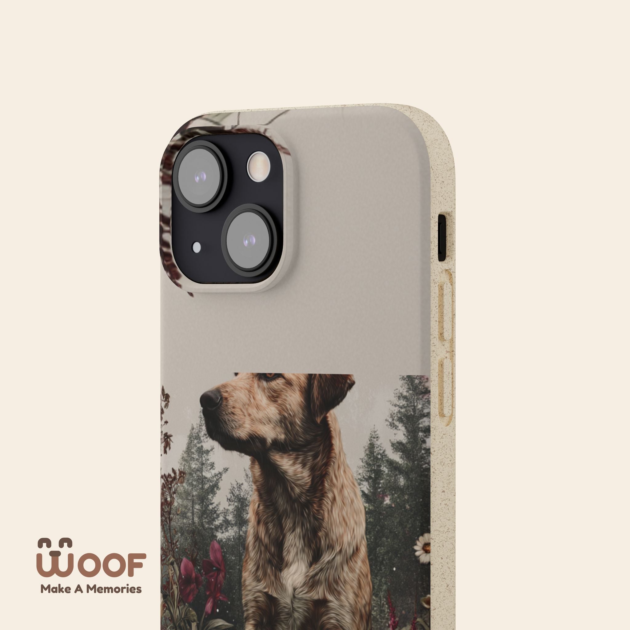 Eco-Friendly Dog Lover Biodegradable Phone Case - Floral Design