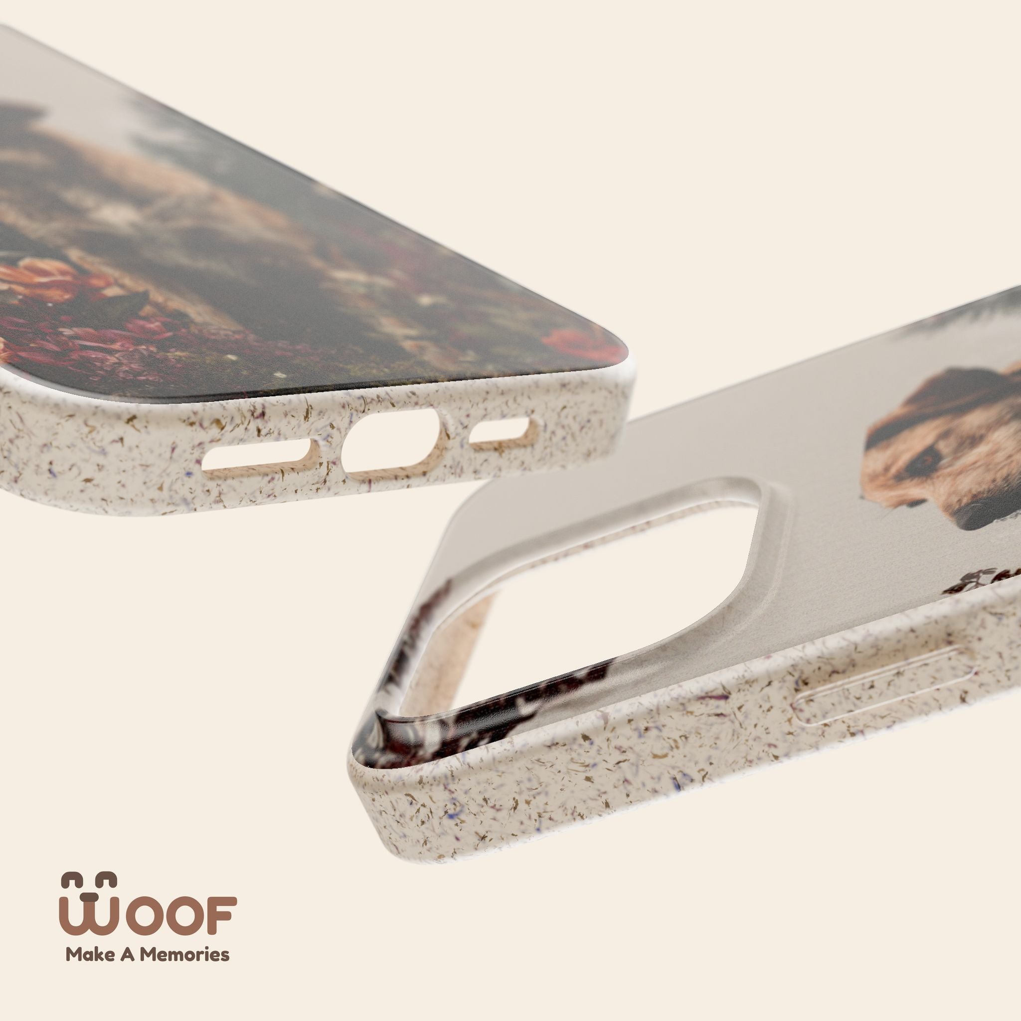 Eco-Friendly Dog Lover Biodegradable Phone Case - Floral Design
