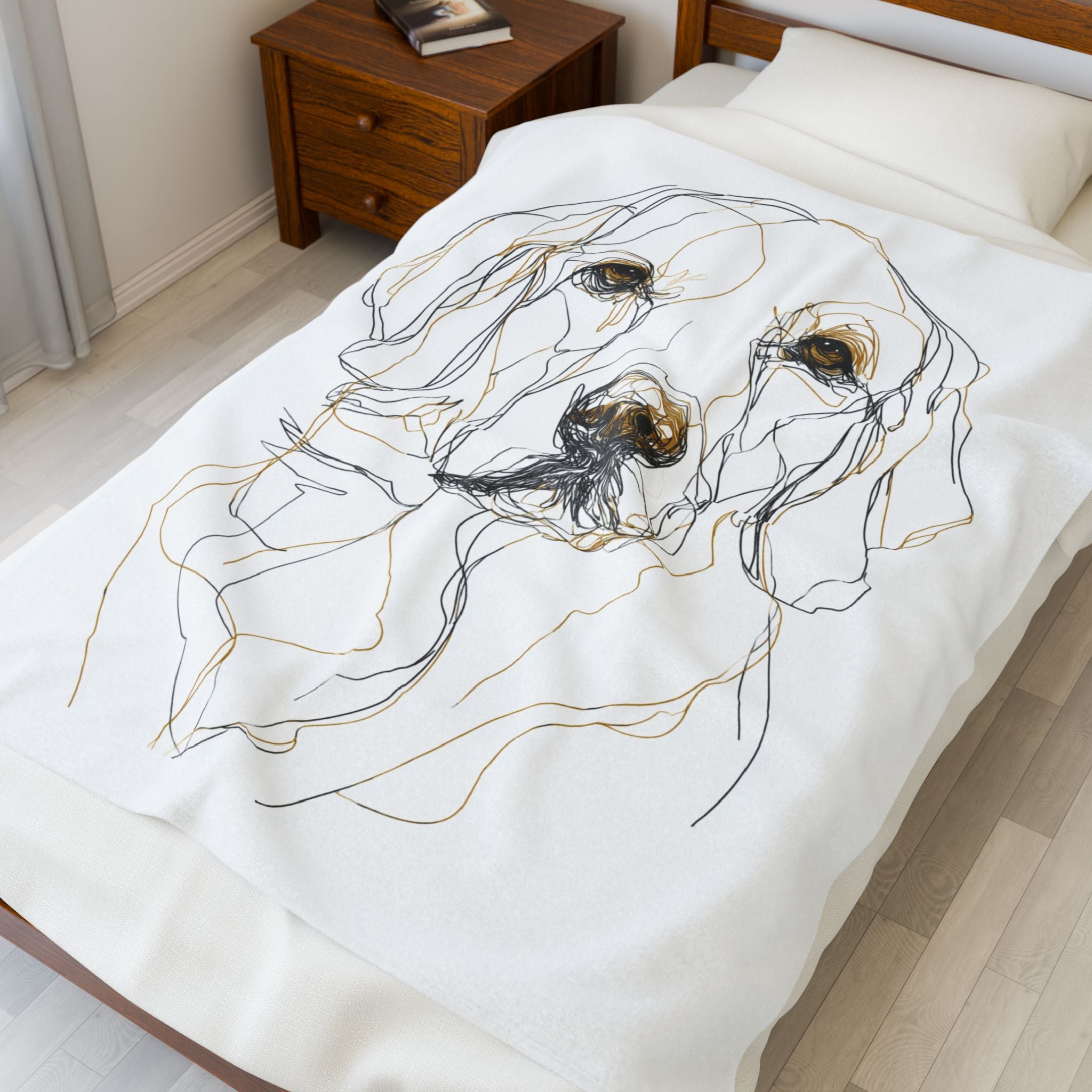 Golden Retriever Velveteen Plush Blanket - Cozy Pet Lover Gift