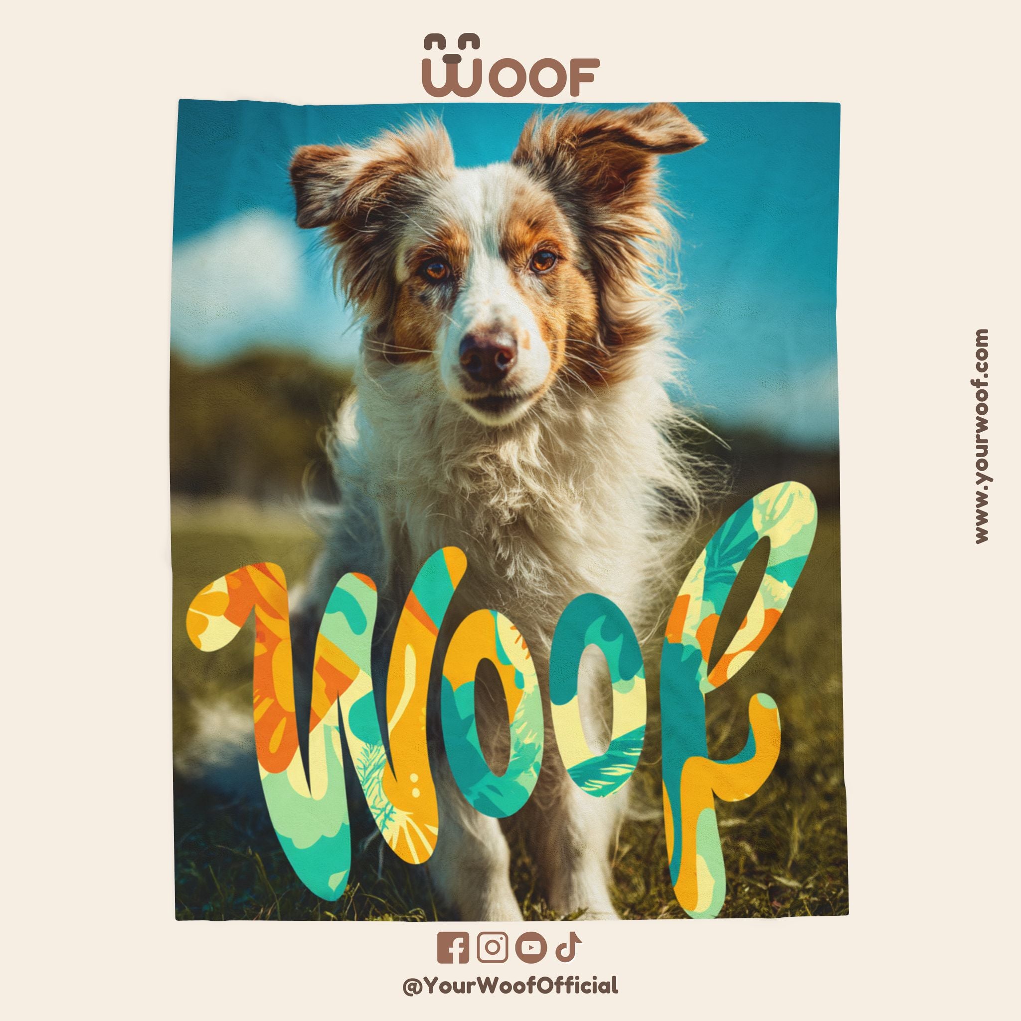 Cozy Dog Lover's Blanket with 'Woof' Design