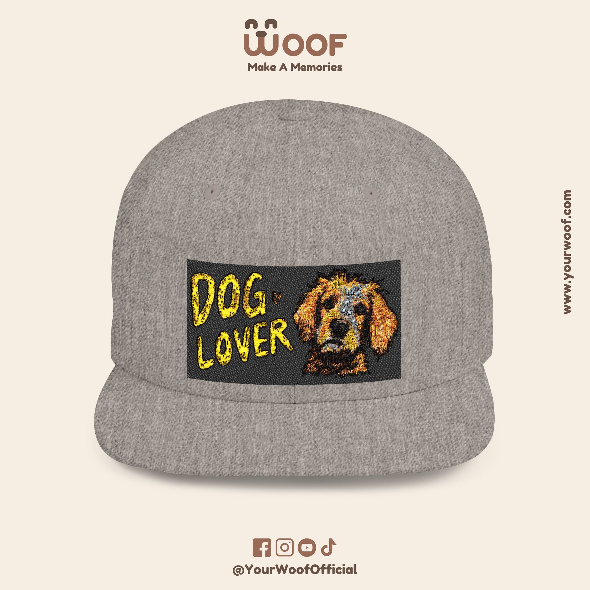Dog Lover Flat Bill Snapback Hat, Casual Cap for Pet Owners, Dog Gift, Adjustable Hat, Fashion Accessory for Animal Lovers