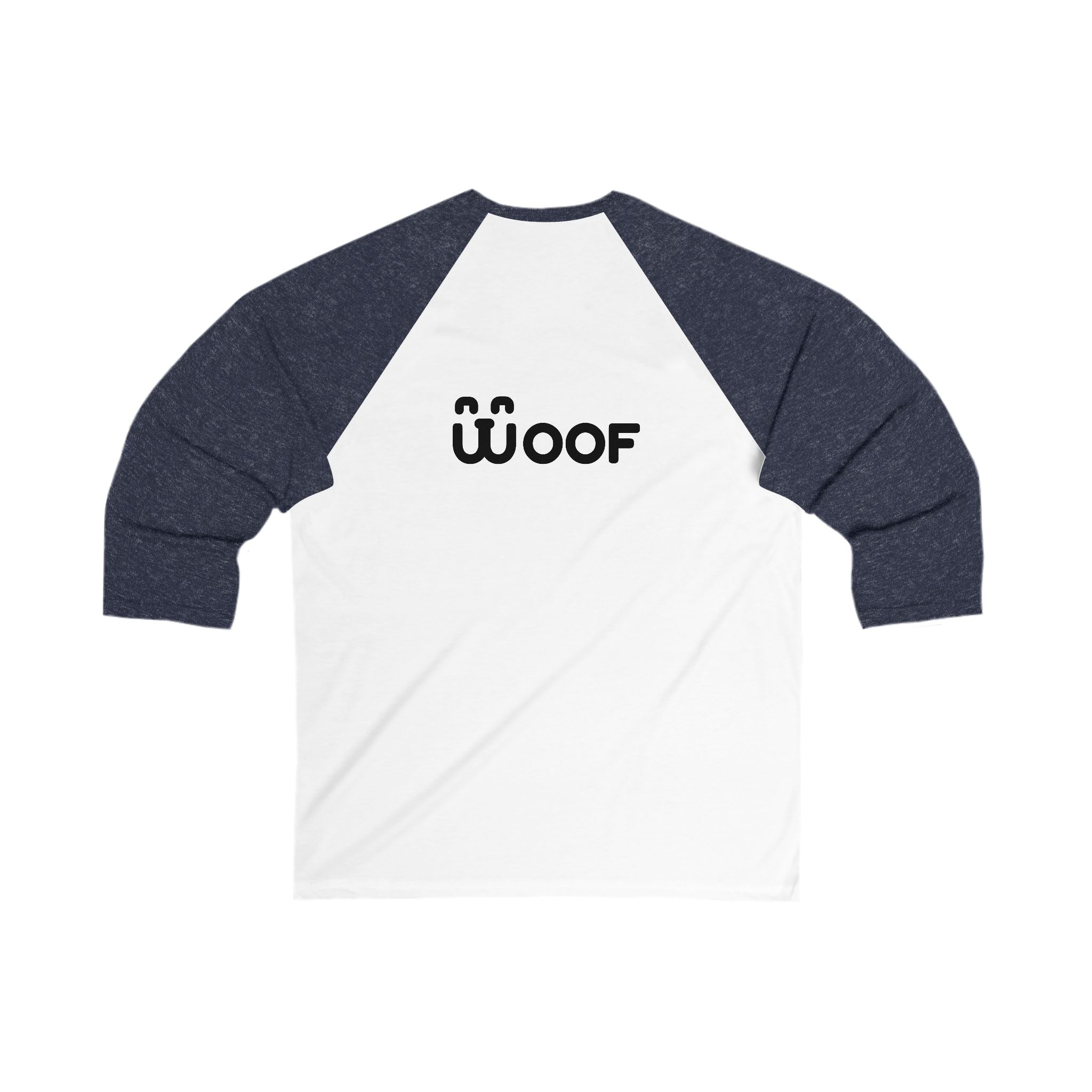 Woof Unisex 3/4 Sleeve Baseball Tee - Fun Dog Lover Shirt, Pet Adoption Event Tee, Casual Everyday Wear, Gift for Dog Parents, Animal [...]
