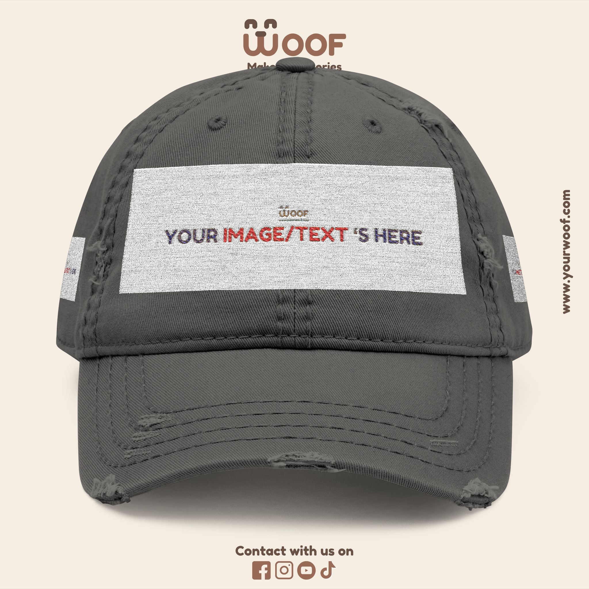 Distressed Embroidered Dad Hat, Customizable Cap for Casual Style, Great for Gifts, Outdoors, Festivals, Everyday Wear