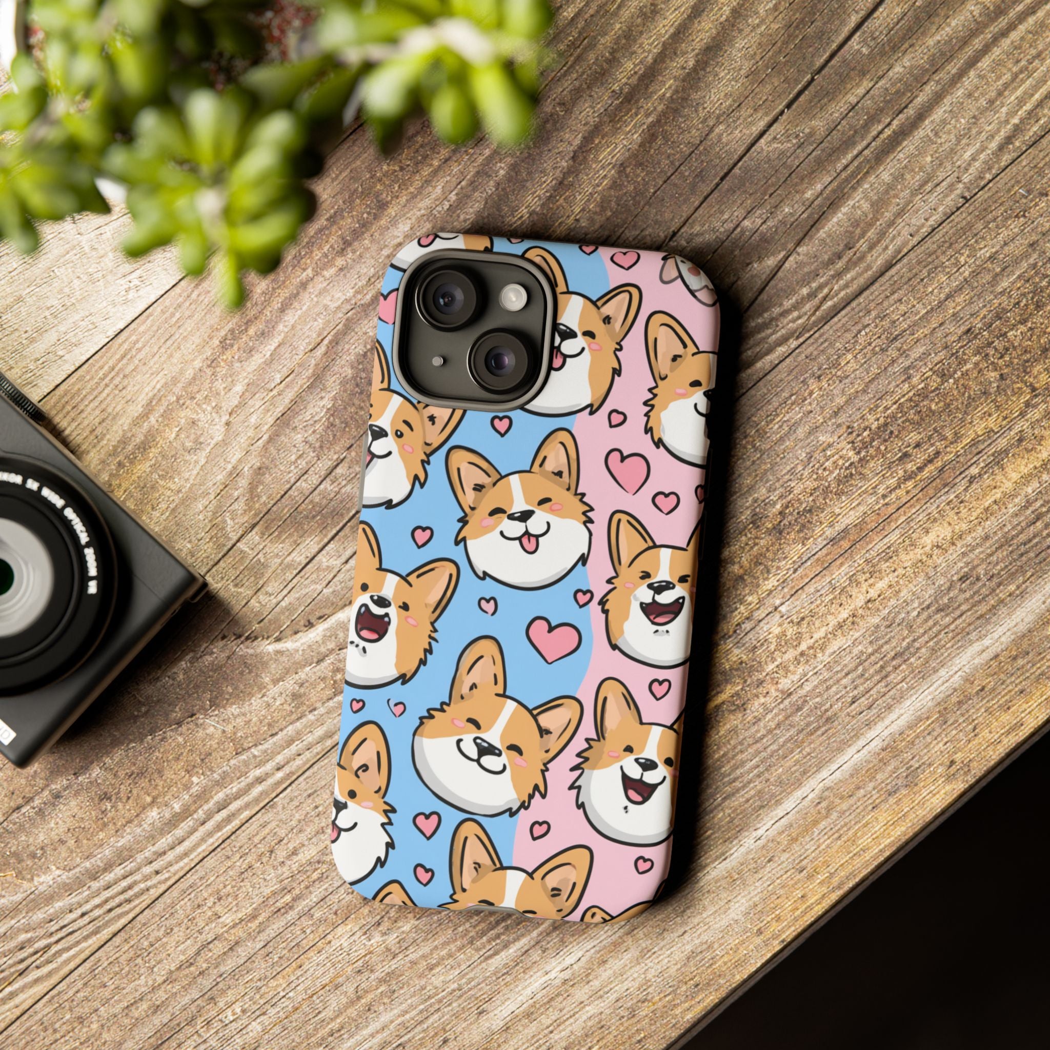 Cute Corgi Phone Case – Fun & Playful Protection with Love Hearts
