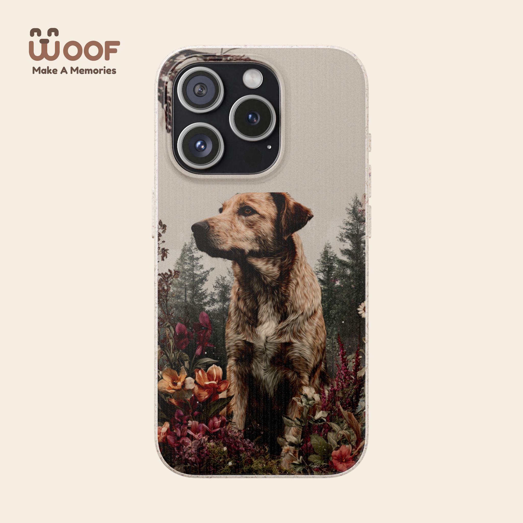 Eco-Friendly Dog Lover Biodegradable Phone Case - Floral Design