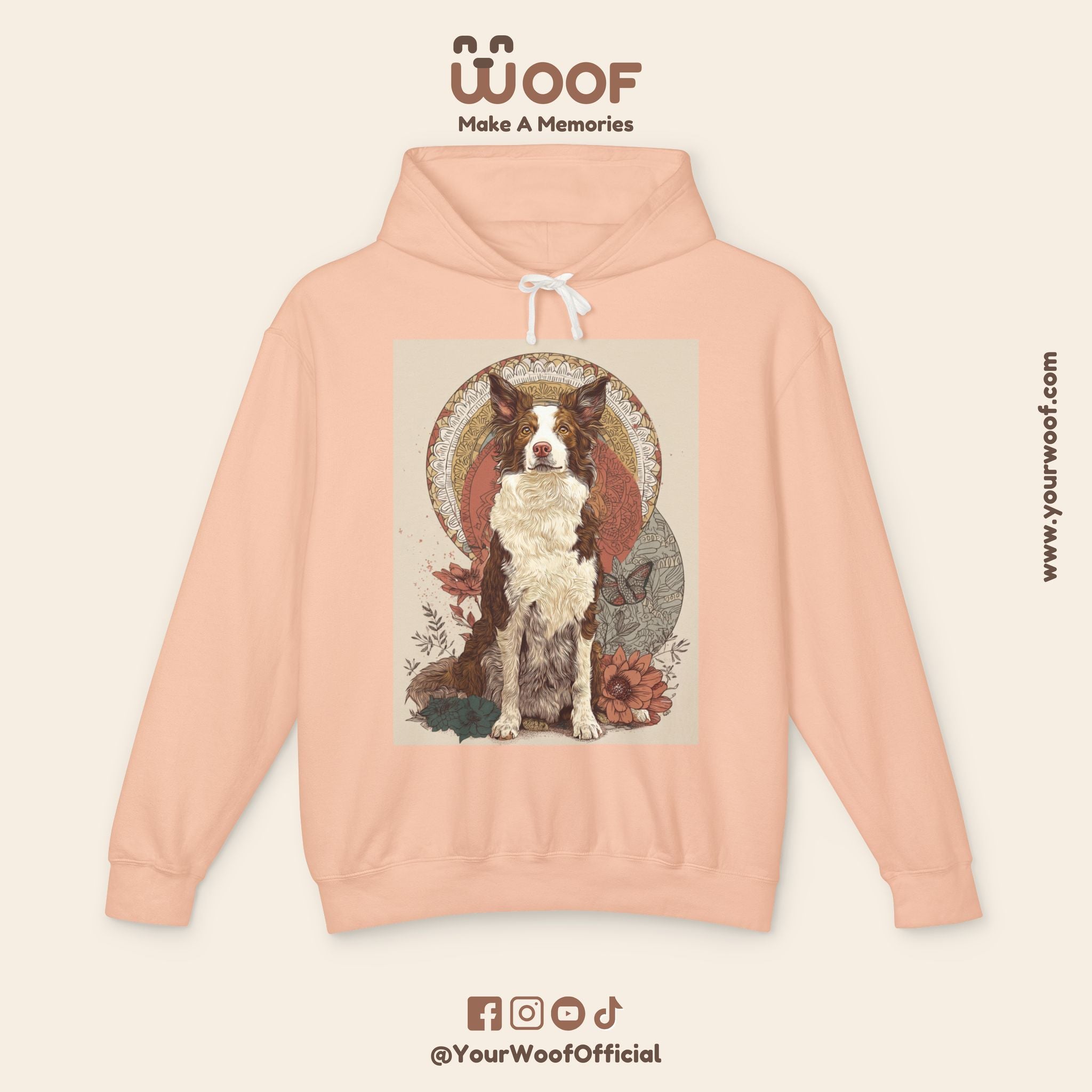 Vintage Dog Art Unisex Lightweight Hooded Sweatshirt - Pet Lover Gift, Nature-Inspired Apparel, Cozy Spring Layer, Dog-Themed Fashion