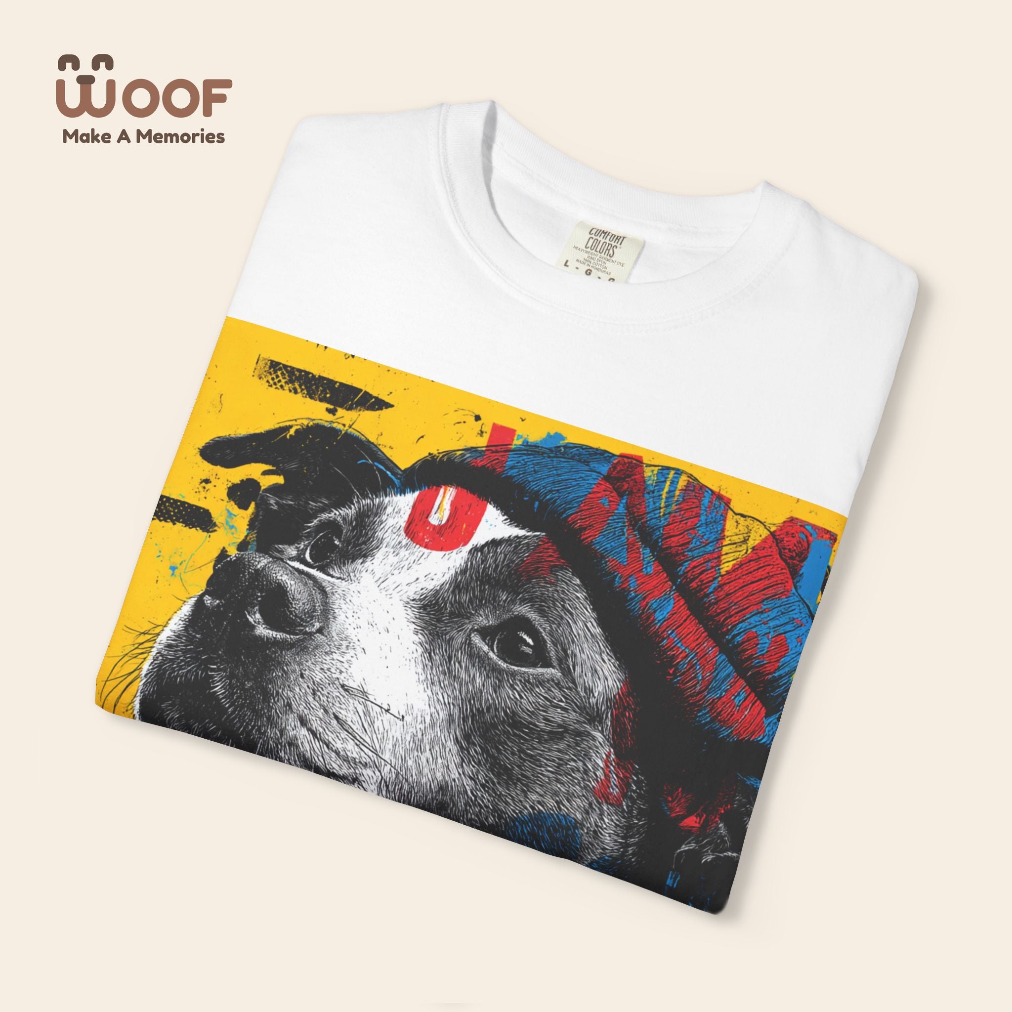 Vibrant Dog Art T-Shirt | Unisex Garment-Dyed Tee for Animal Lovers, Pet Enthusiasts, Gift for Dog Owners, Cute Pet Apparel, Summer Fashion