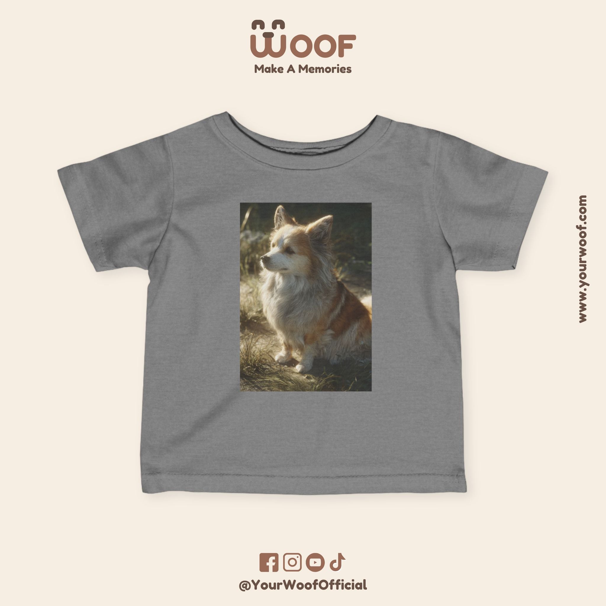 Cute Corgi Baby T-Shirt, Toddler Tee, Infant Jersey Shirt, Dog Lover Gift, Kids Apparel, Pet-Themed Clothing