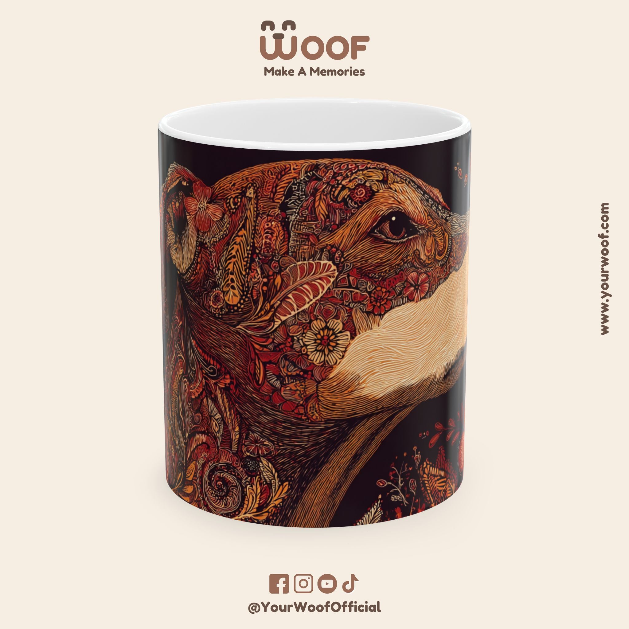 Artistic Dog Ceramic Mug - Perfect for Pet Lovers, Gift for Dog Owners, Coffee Lovers Mug, Animal Lovers Gift, Dog-Themed Home Decor