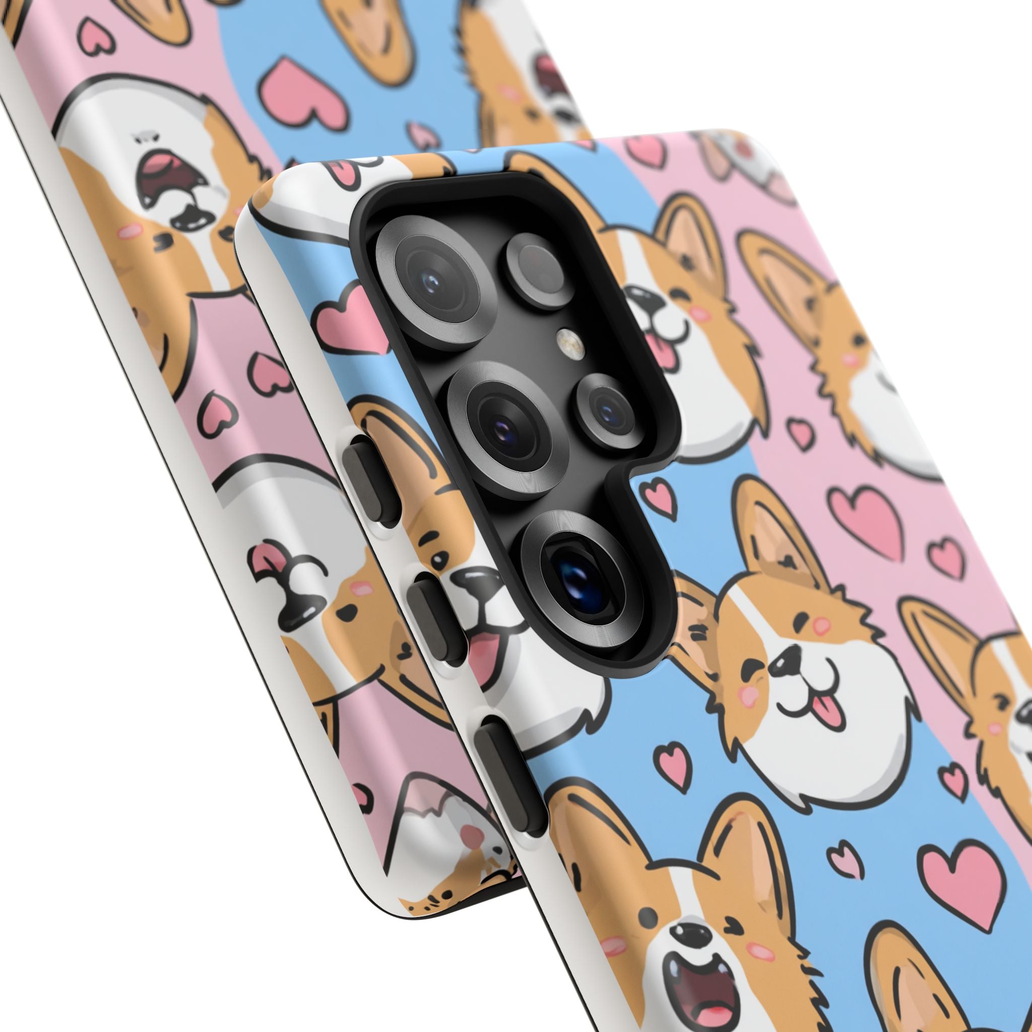Cute Corgi Phone Case – Fun & Playful Protection with Love Hearts