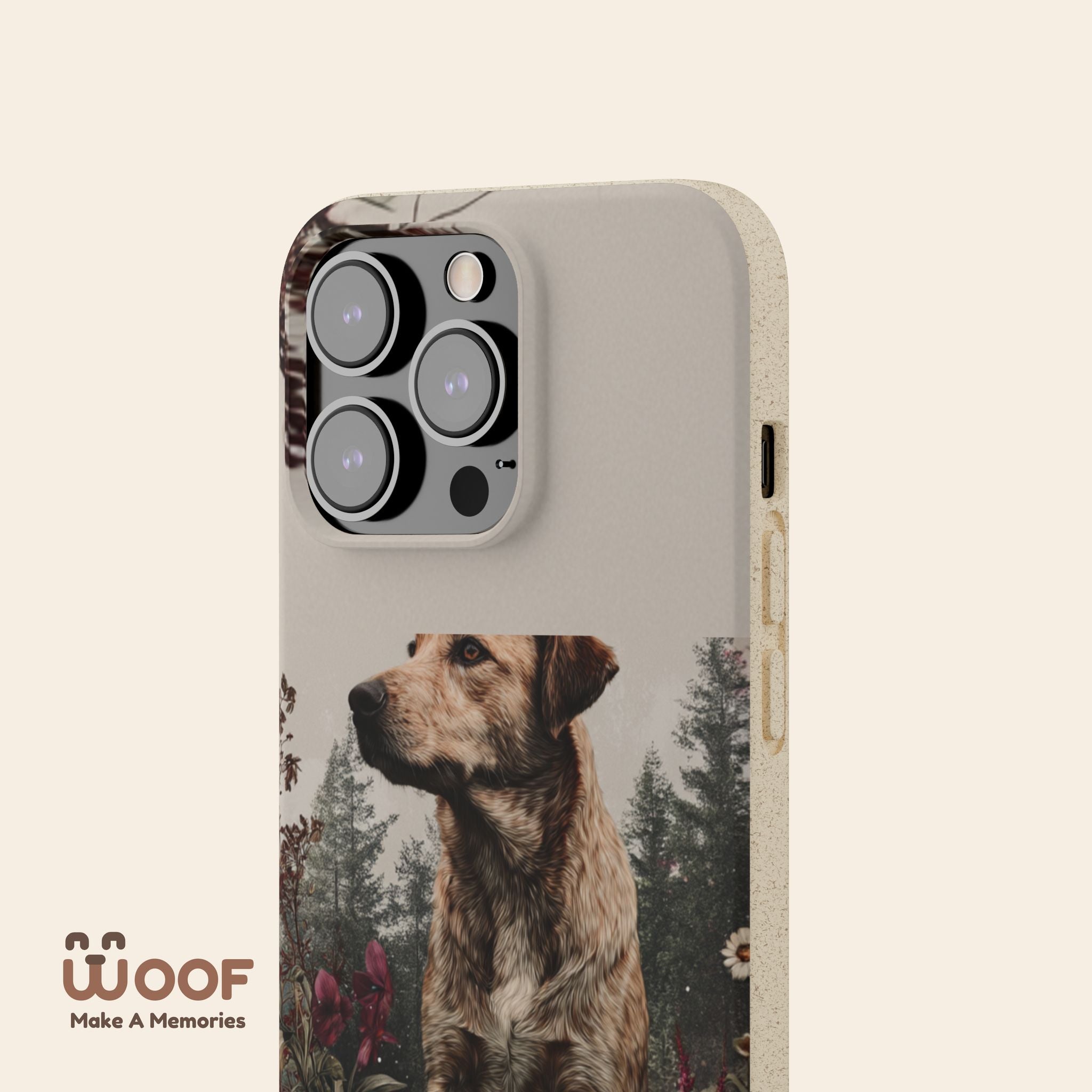 Eco-Friendly Dog Lover Biodegradable Phone Case - Floral Design
