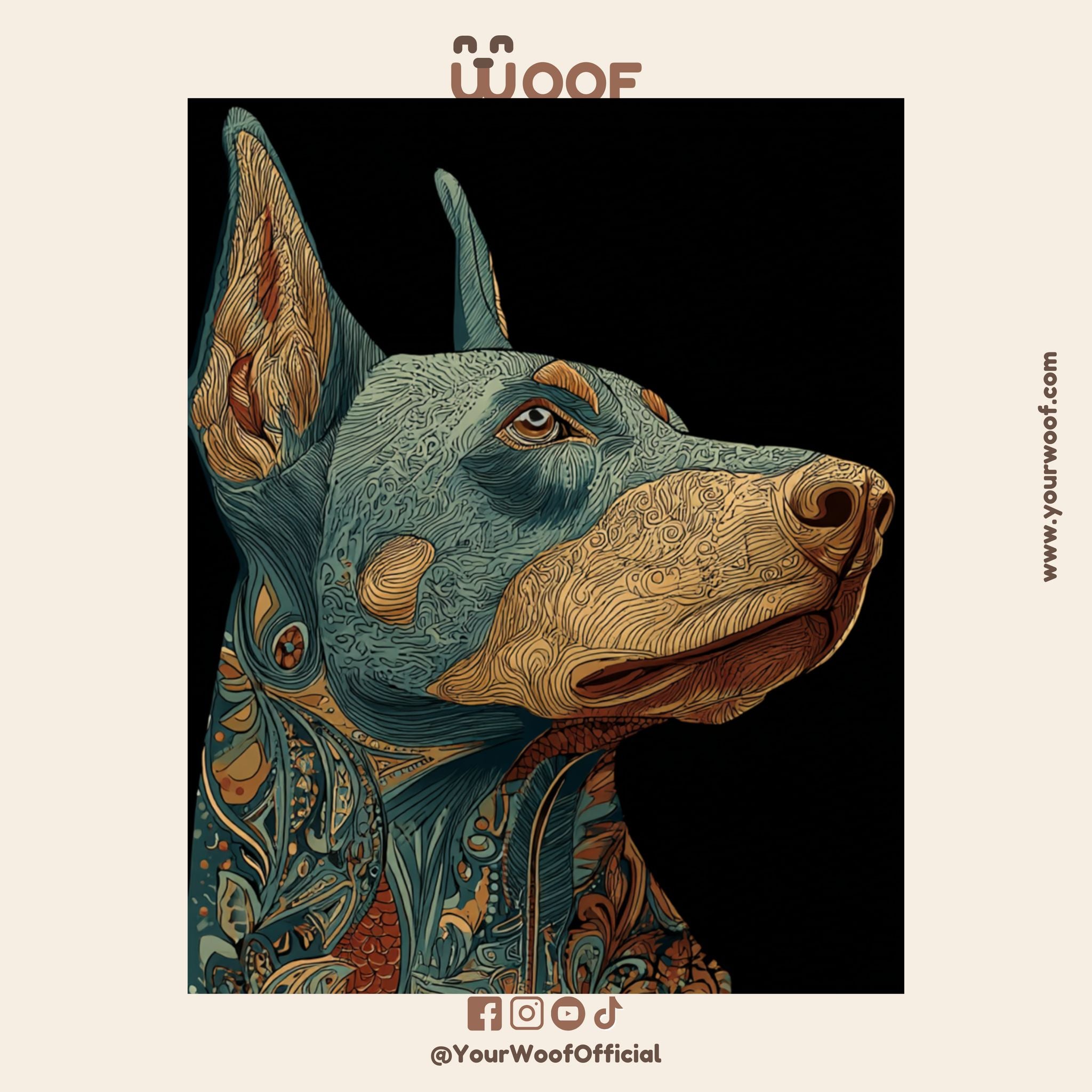 Artistic Dog Portrait Matte Vertical Poster - Home Décor for Dog Lovers