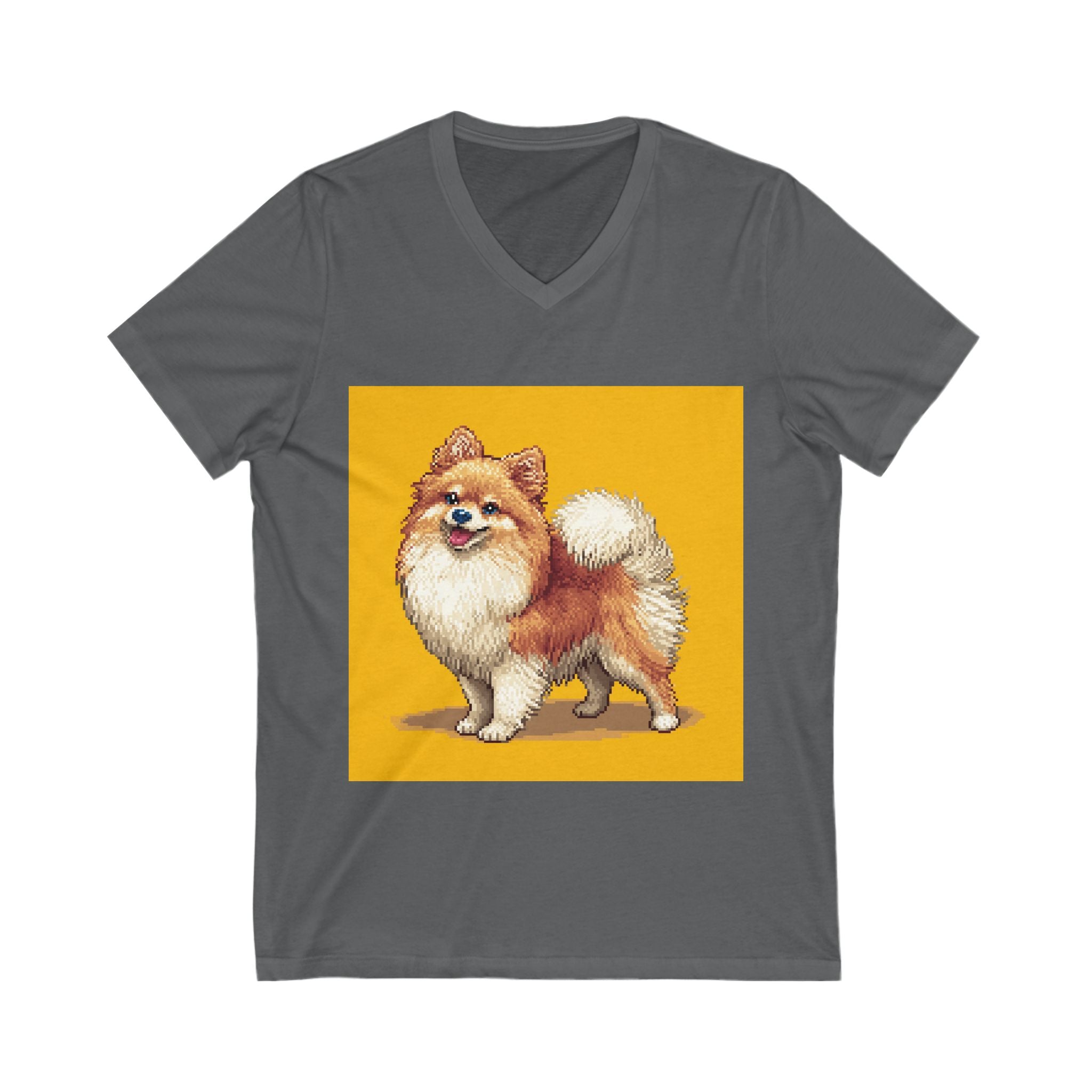 Pomeranian Love V-Neck Tee, Cute Dog Shirt, Pet Lover Gift, Animal T-Shirt, Casual Wear, Birthday Gift