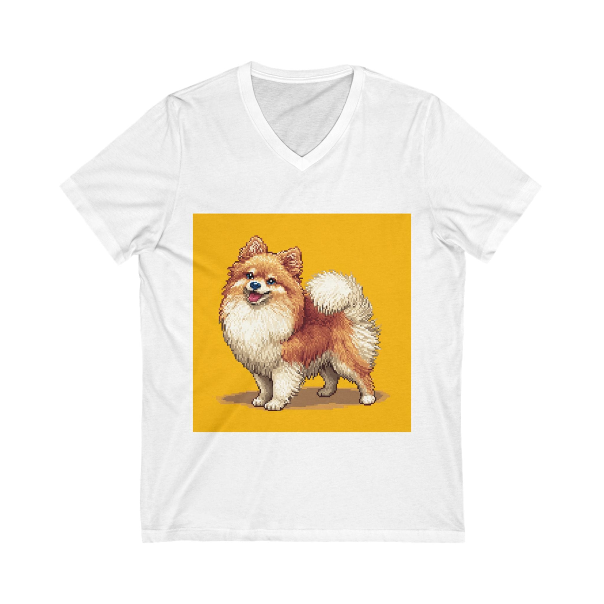 Pomeranian Love V-Neck Tee, Cute Dog Shirt, Pet Lover Gift, Animal T-Shirt, Casual Wear, Birthday Gift