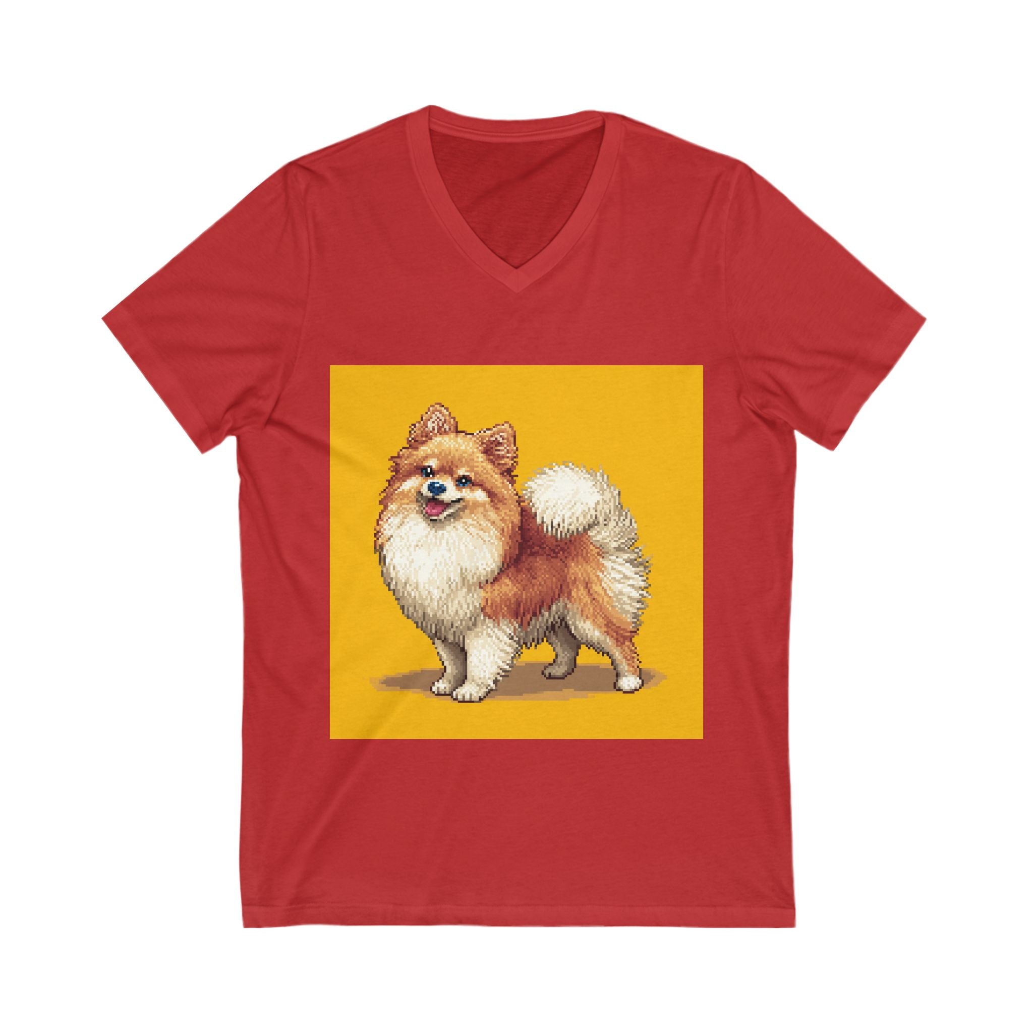 Pomeranian Love V-Neck Tee, Cute Dog Shirt, Pet Lover Gift, Animal T-Shirt, Casual Wear, Birthday Gift