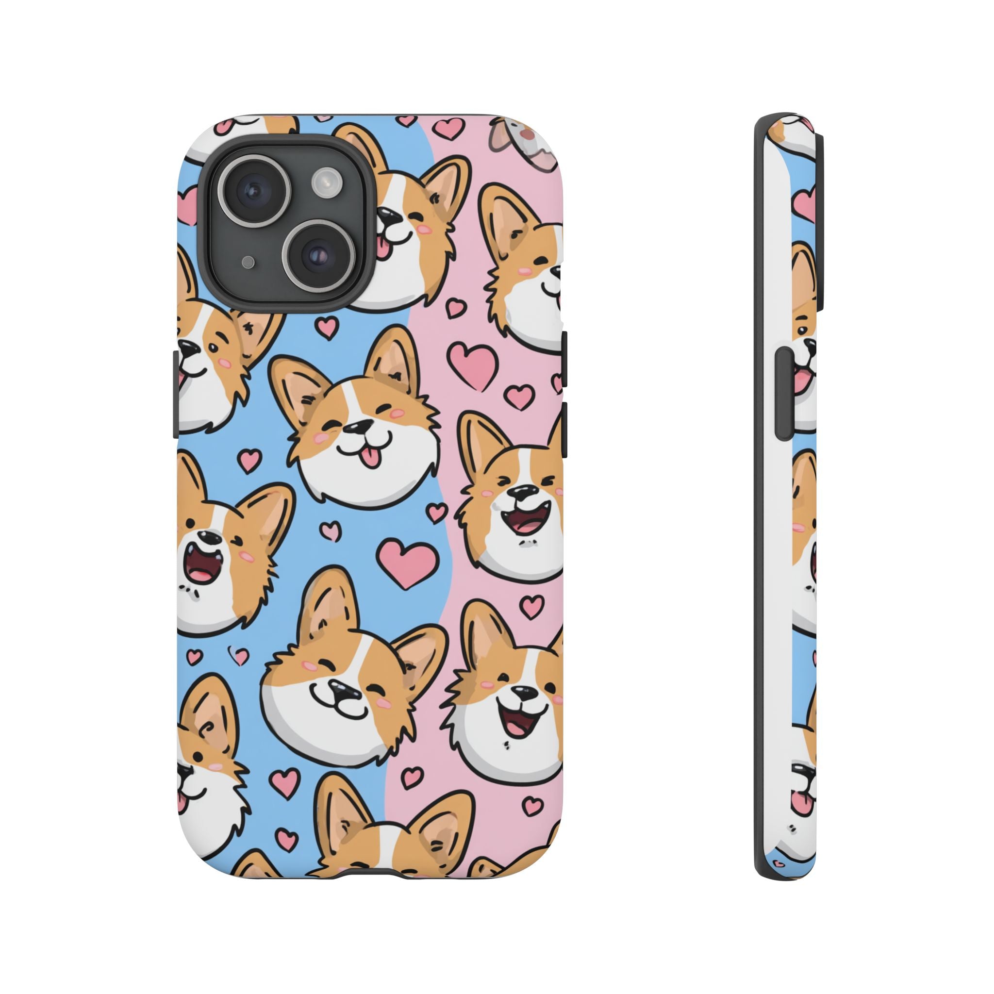 Cute Corgi Phone Case – Fun & Playful Protection with Love Hearts