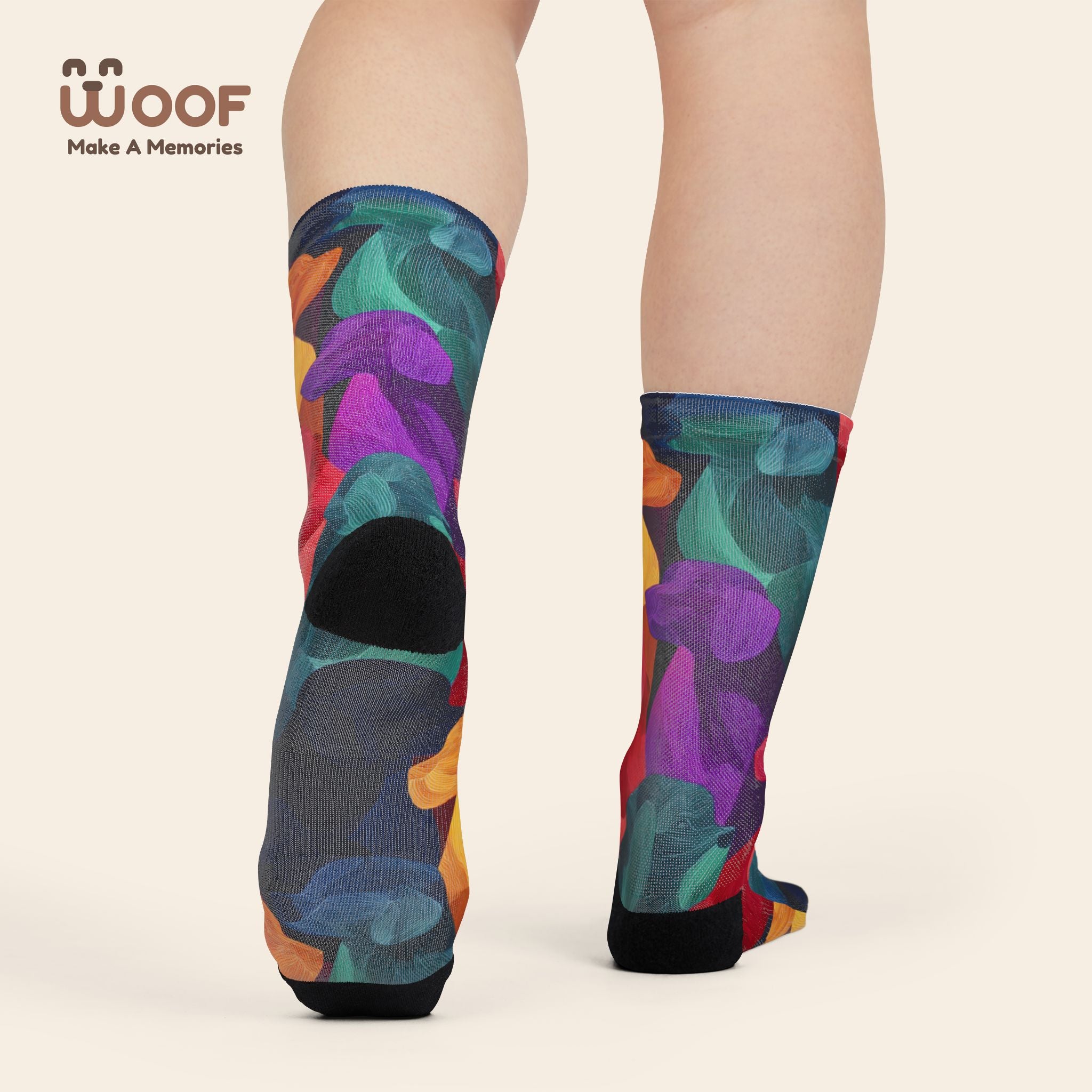 Colorful Pet Lover Crew Socks - Vibrant Dog Design