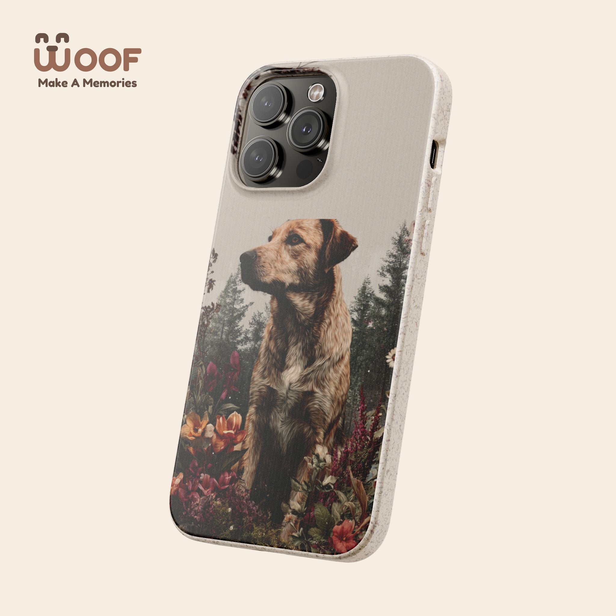 Eco-Friendly Dog Lover Biodegradable Phone Case - Floral Design