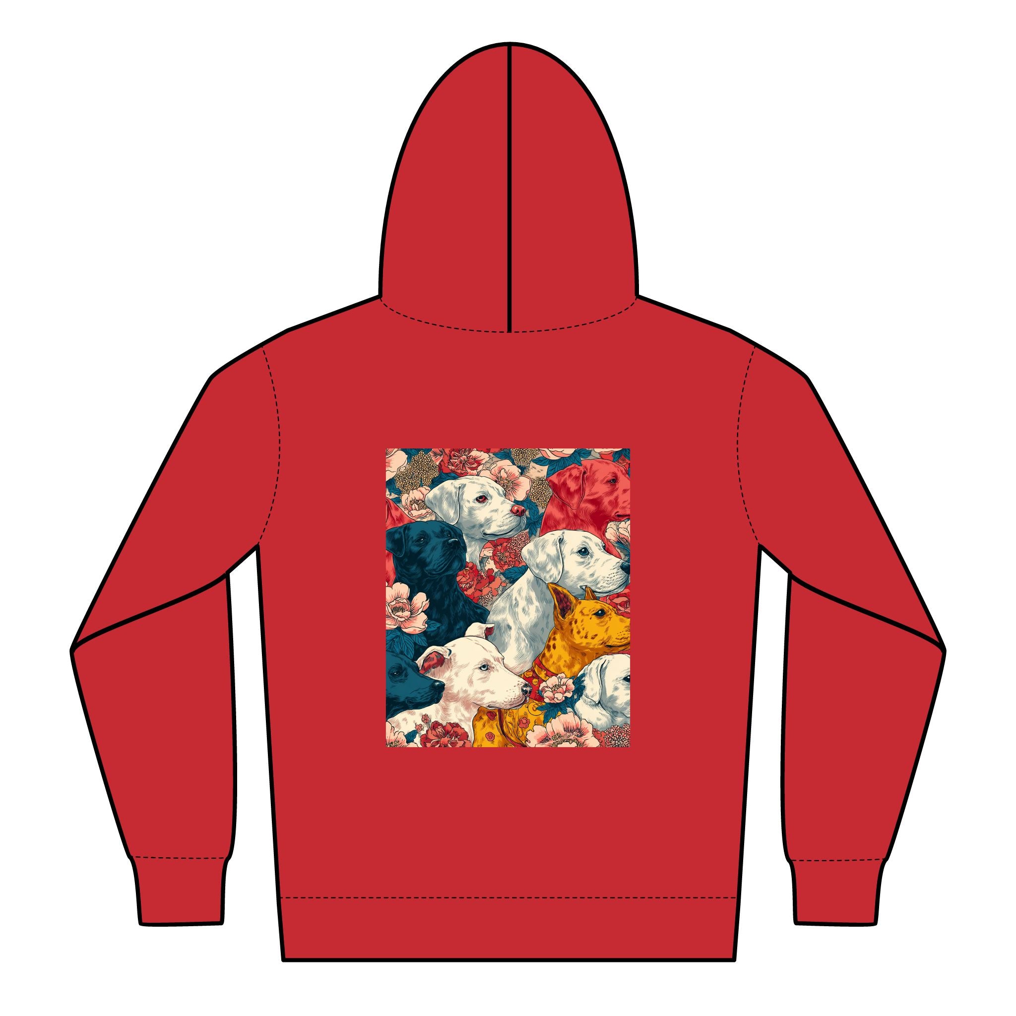 Youth Floral Dog Hoodie, Cute Pet Lover Gift, Zipped Sweatshirt for Kids, Dog Lover Apparel, Cozy Kids Jacket