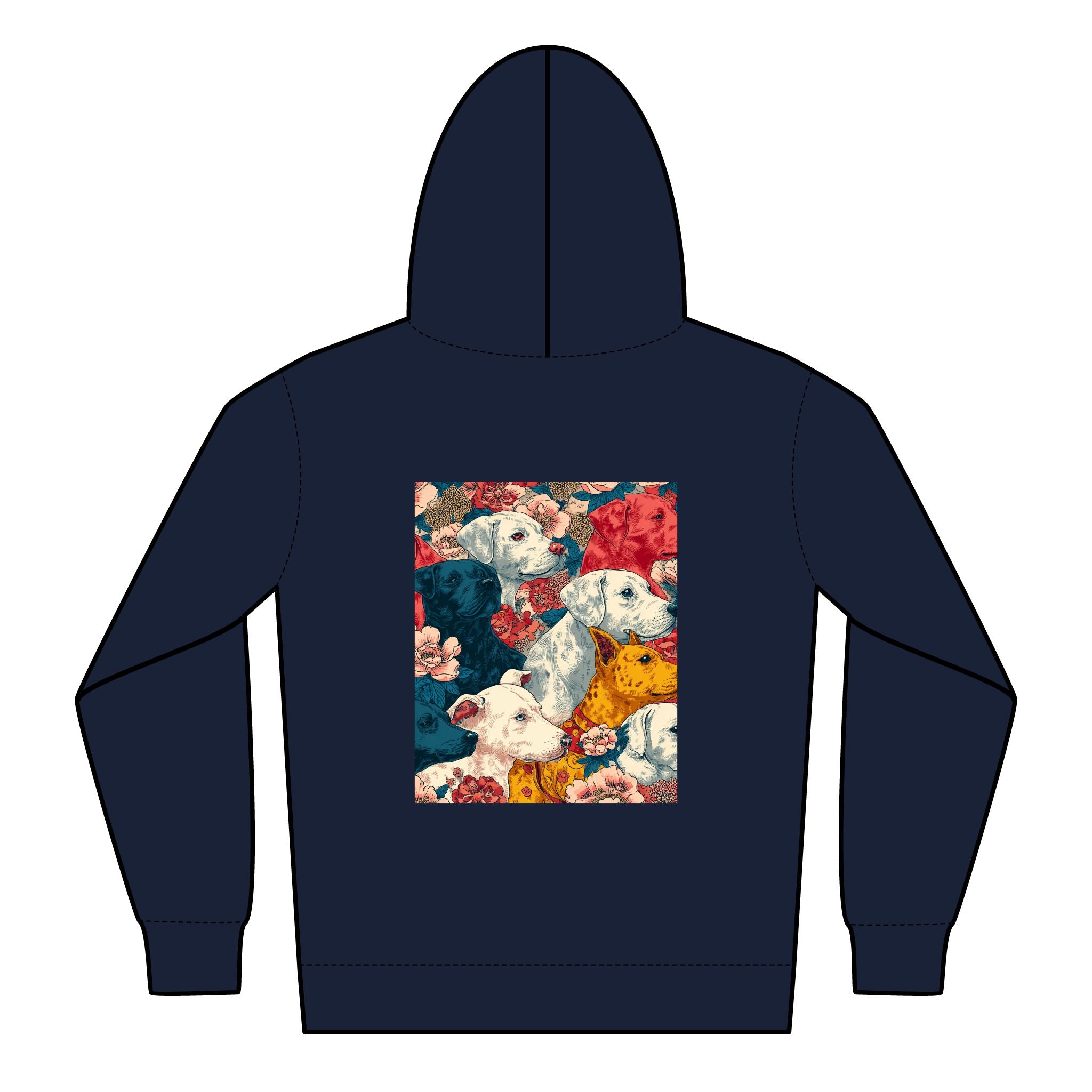 Youth Floral Dog Hoodie, Cute Pet Lover Gift, Zipped Sweatshirt for Kids, Dog Lover Apparel, Cozy Kids Jacket