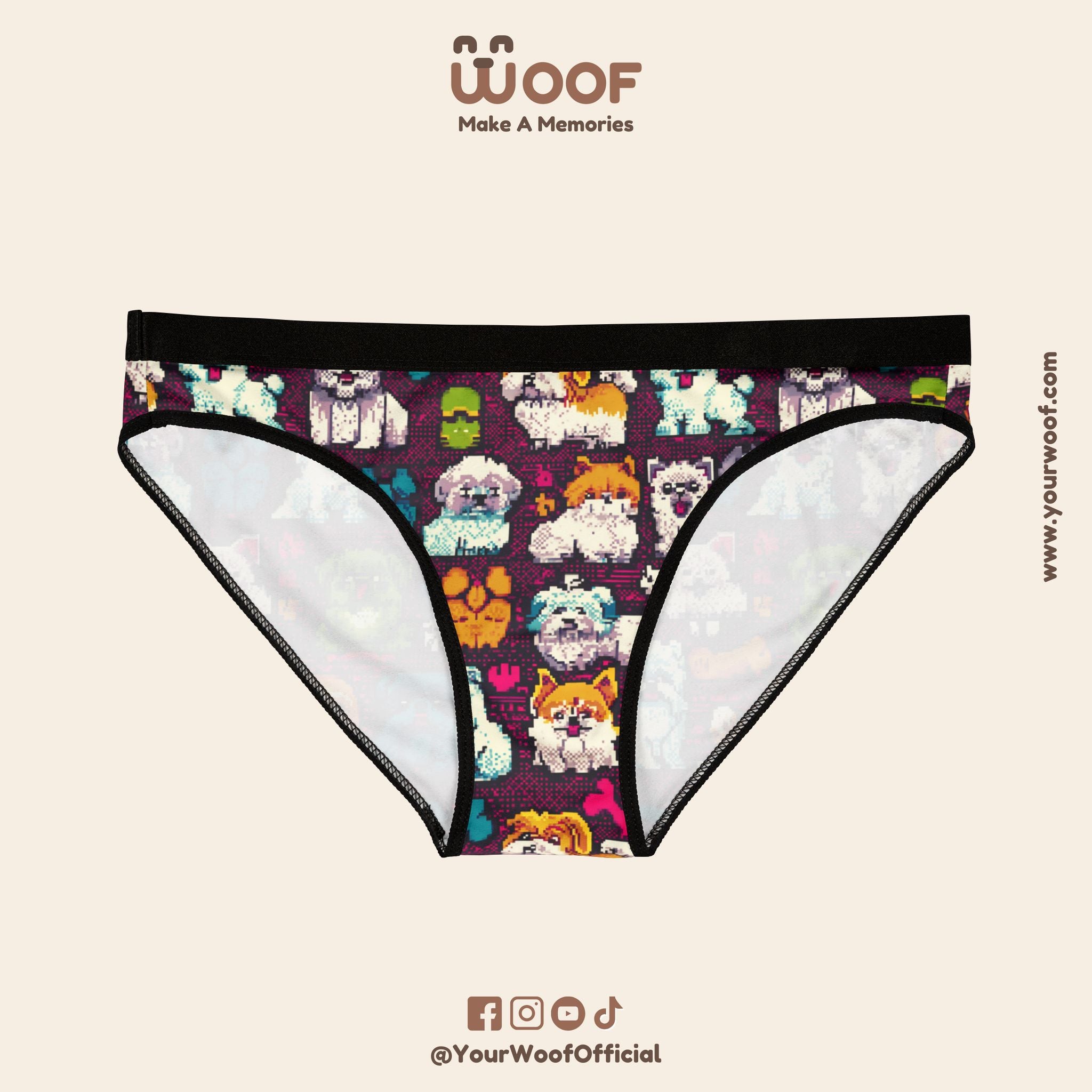 Playful Dog Print Women’s Underwear, Pet Lover Gifts, Cute Doggie Panties, Animal Print Intimates, Fun Underwear Set