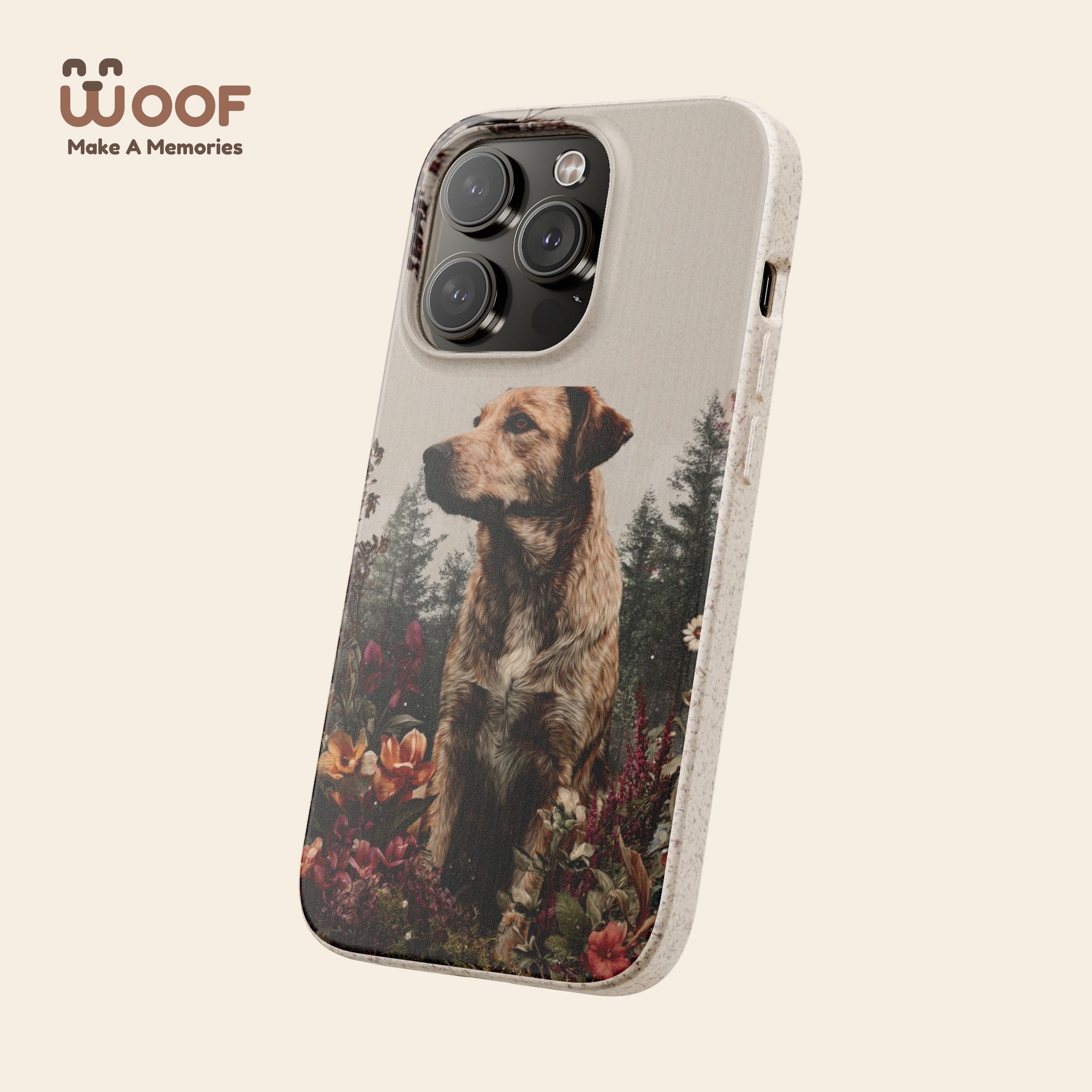 Eco-Friendly Dog Lover Biodegradable Phone Case - Floral Design