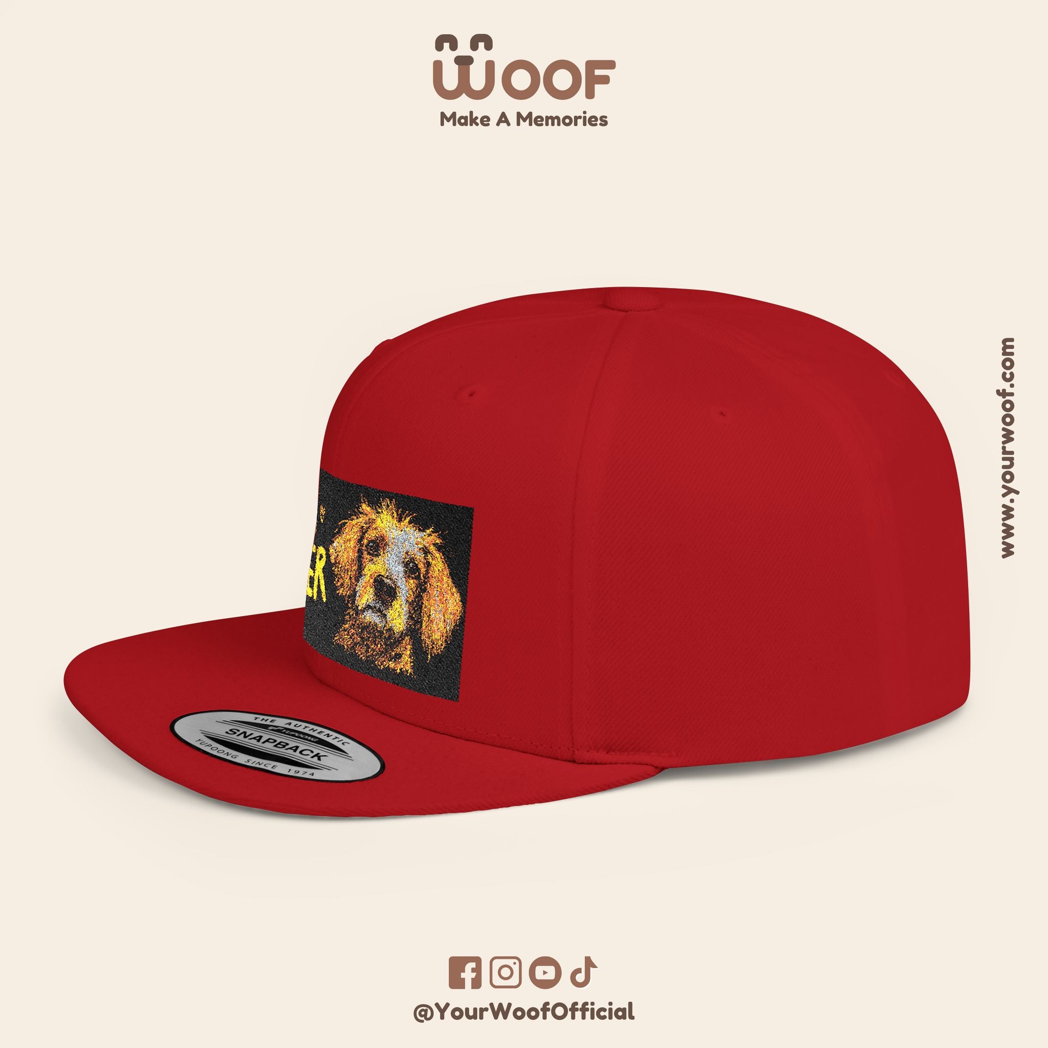 Dog Lover Flat Bill Snapback Hat, Casual Cap for Pet Owners, Dog Gift, Adjustable Hat, Fashion Accessory for Animal Lovers