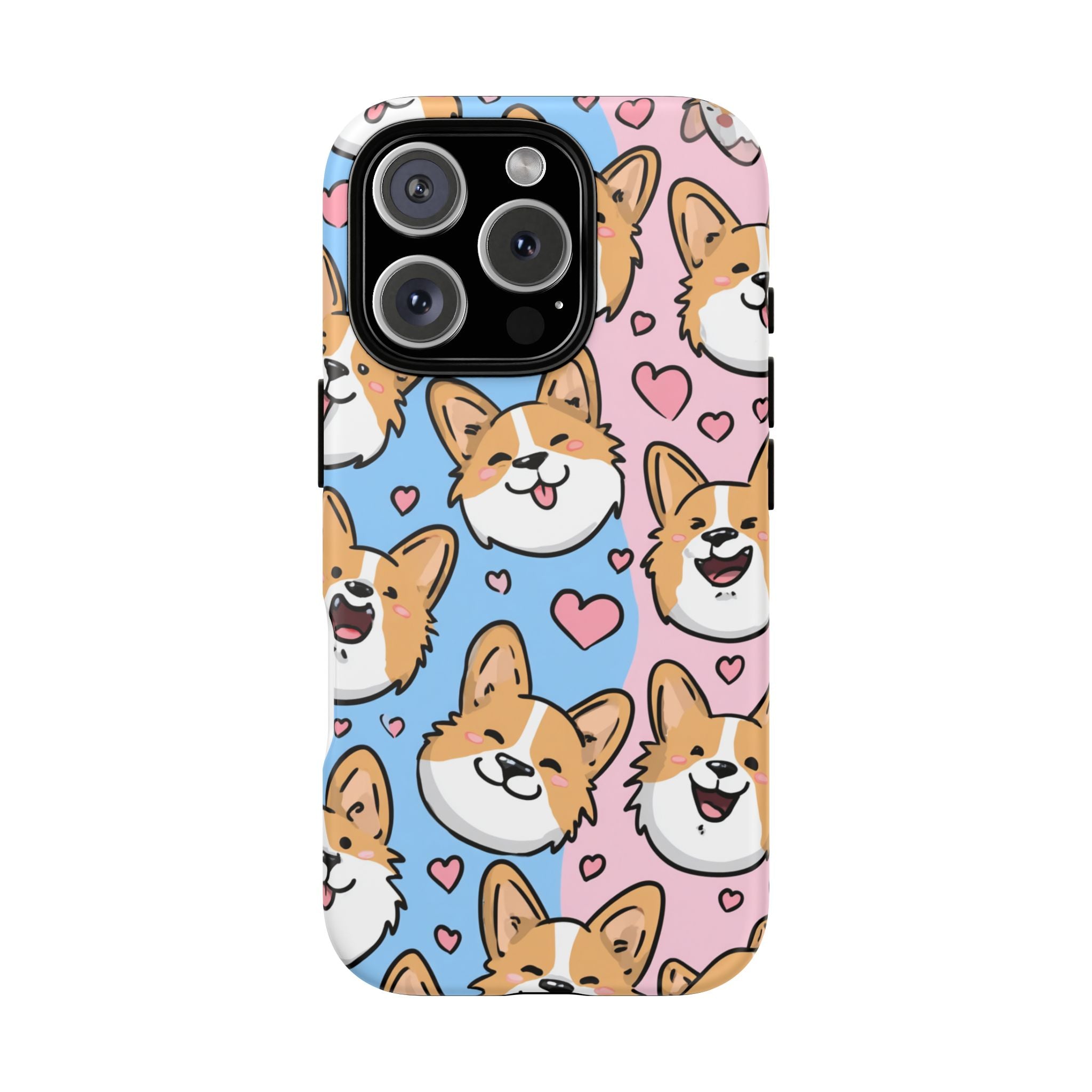 Cute Corgi Phone Case – Fun & Playful Protection with Love Hearts
