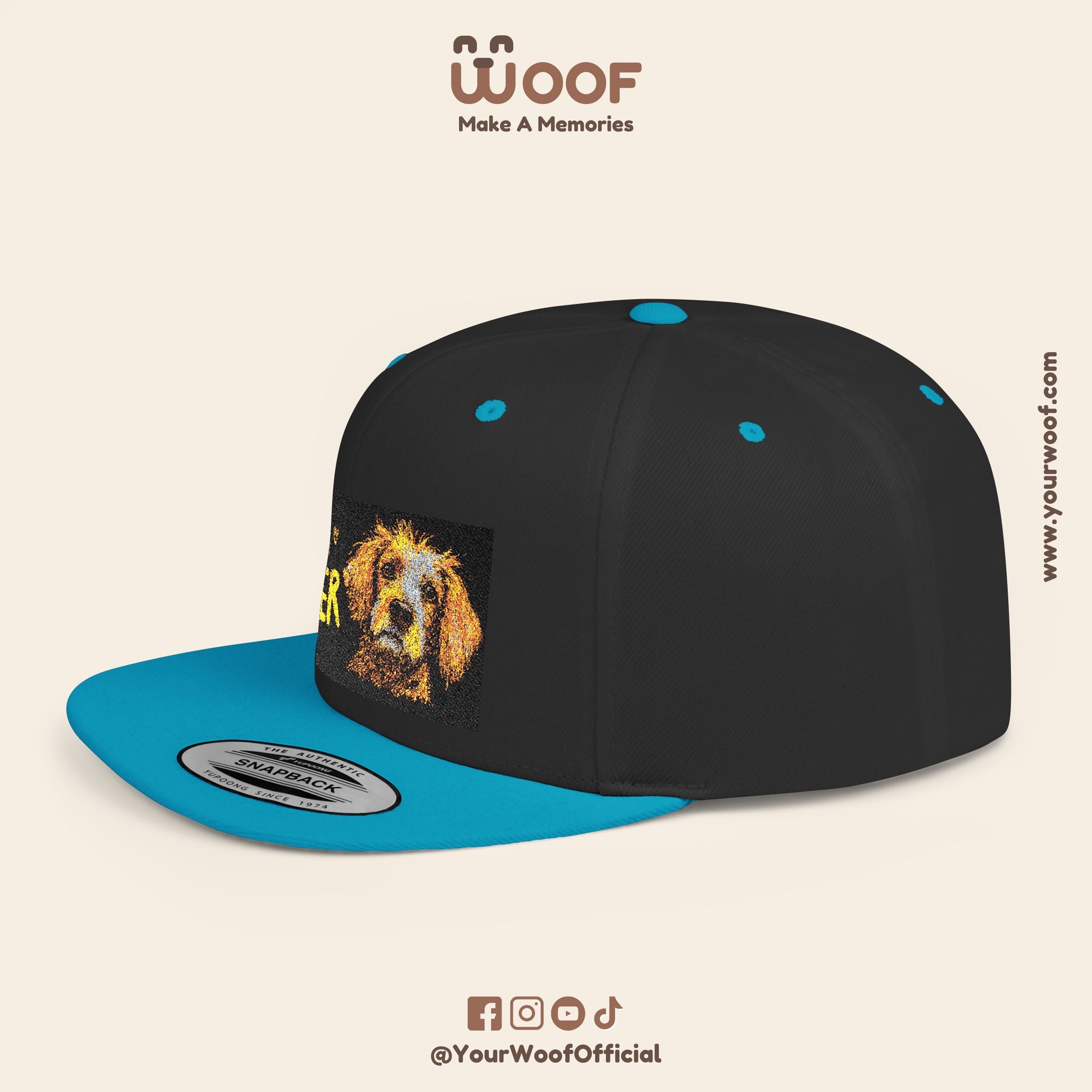 Dog Lover Flat Bill Snapback Hat, Casual Cap for Pet Owners, Dog Gift, Adjustable Hat, Fashion Accessory for Animal Lovers