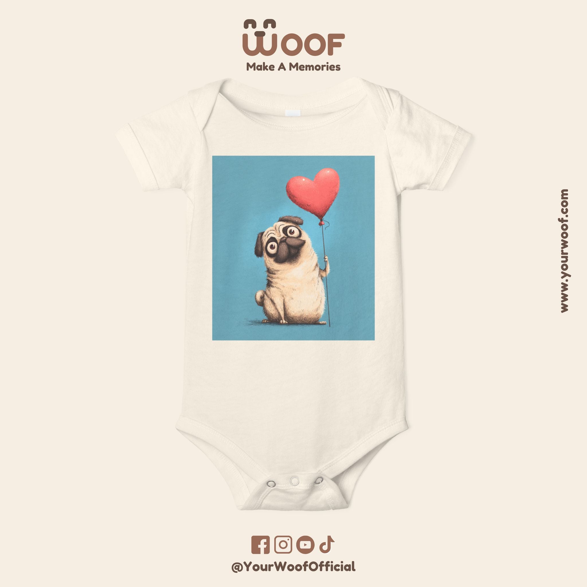 Adorable Pug Love Infant One Piece, Baby Bodysuit, Cute Baby Gifts, Dog Lover Outfit, Newborn Clothes, Valentine's Day Gift