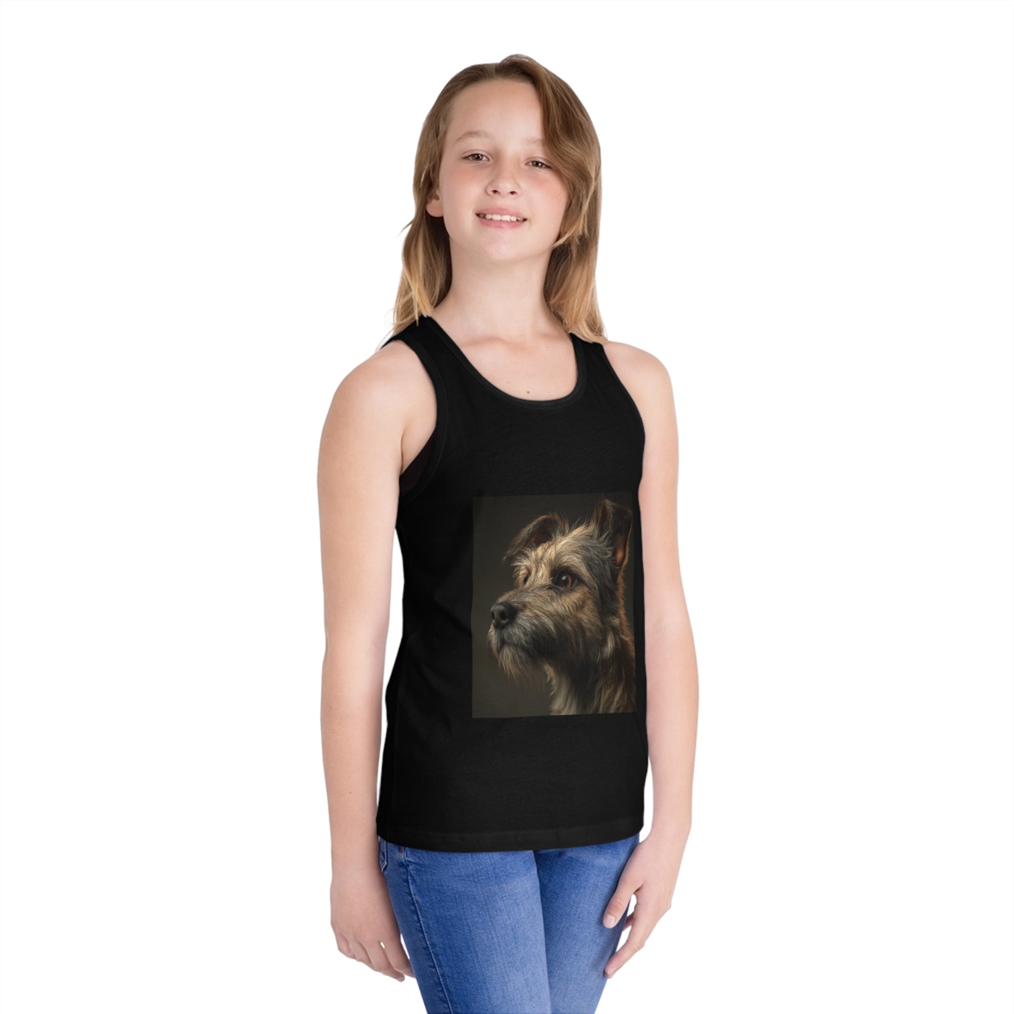 Dog Portrait Kid's Jersey Tank Top - Perfect Gift for Pet Lovers, Summer Wear, Dog Lovers Gift, Kid's Casual Wear, Birthday Gifts