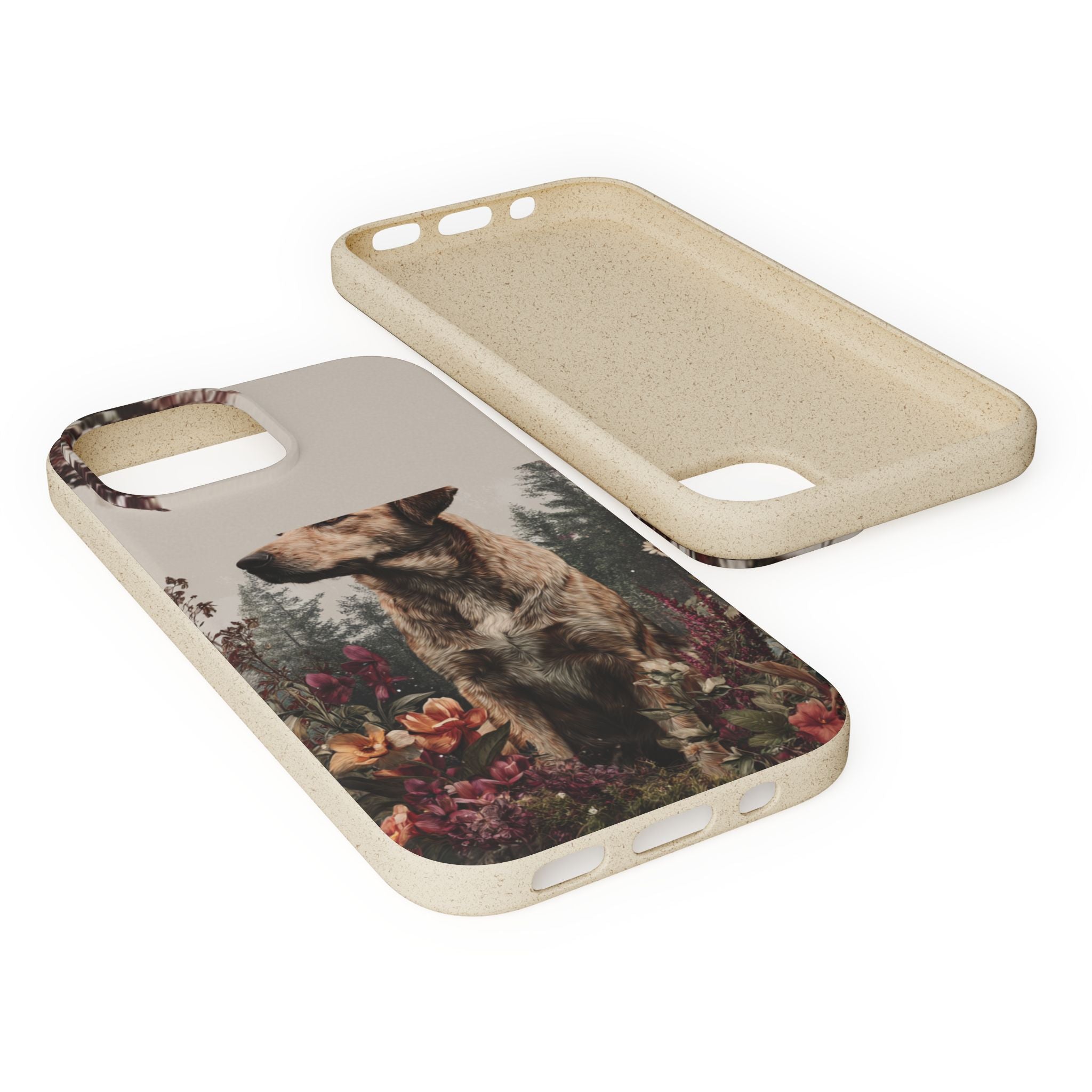 Eco-Friendly Dog Lover Biodegradable Phone Case - Floral Design
