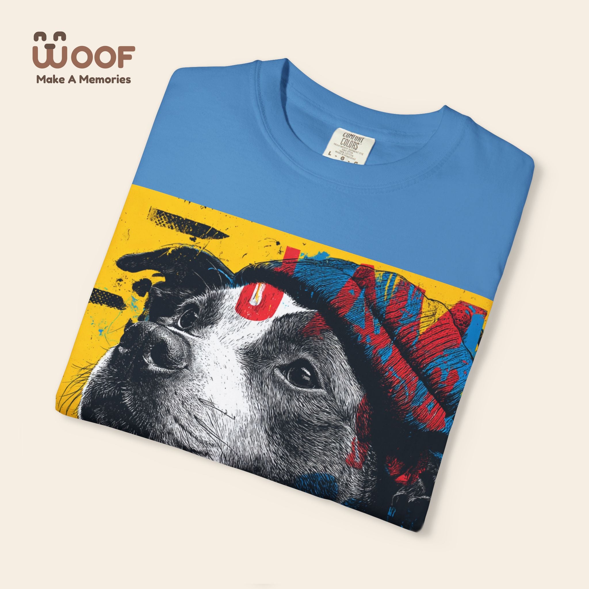 Vibrant Dog Art T-Shirt | Unisex Garment-Dyed Tee for Animal Lovers, Pet Enthusiasts, Gift for Dog Owners, Cute Pet Apparel, Summer Fashion