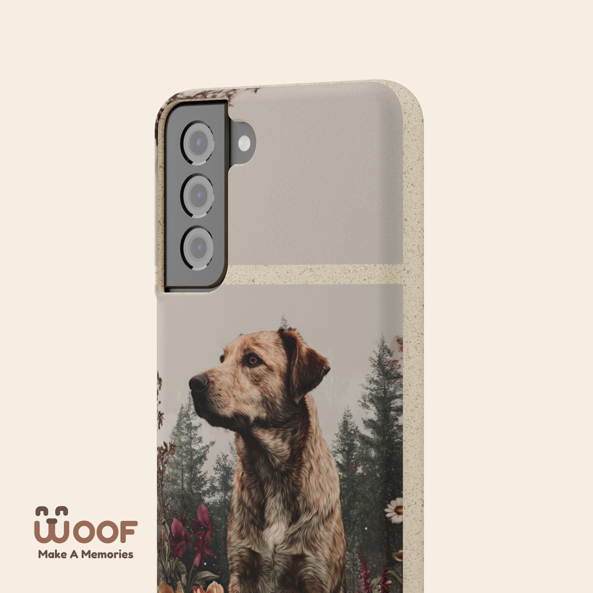 Eco-Friendly Dog Lover Biodegradable Phone Case - Floral Design