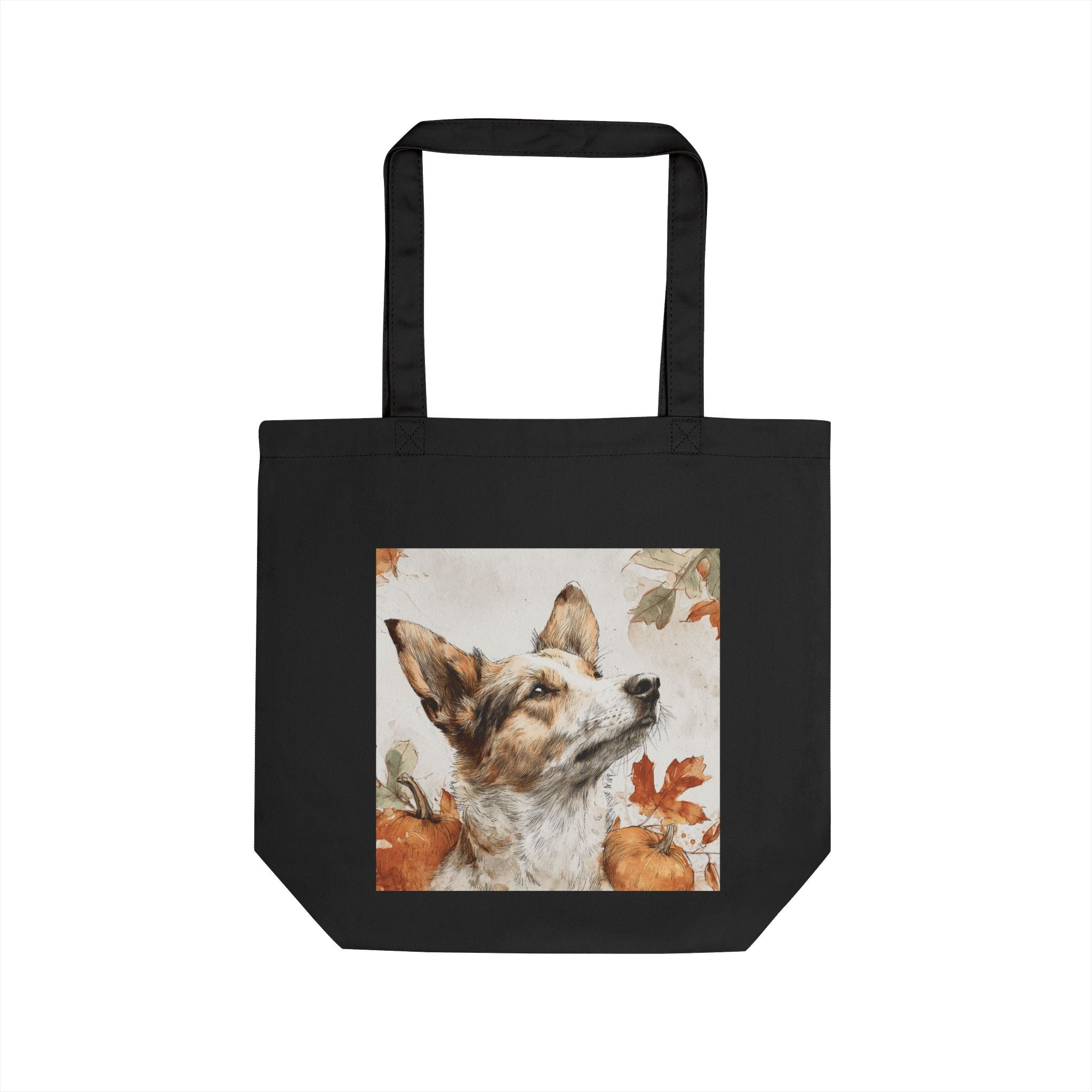 Autumn Pet Lover Eco Tote Bag, Reusable Shopping Bag, Fall Gift, Nature Tote, Dog Lover Accessories, Eco-Friendly Carryall