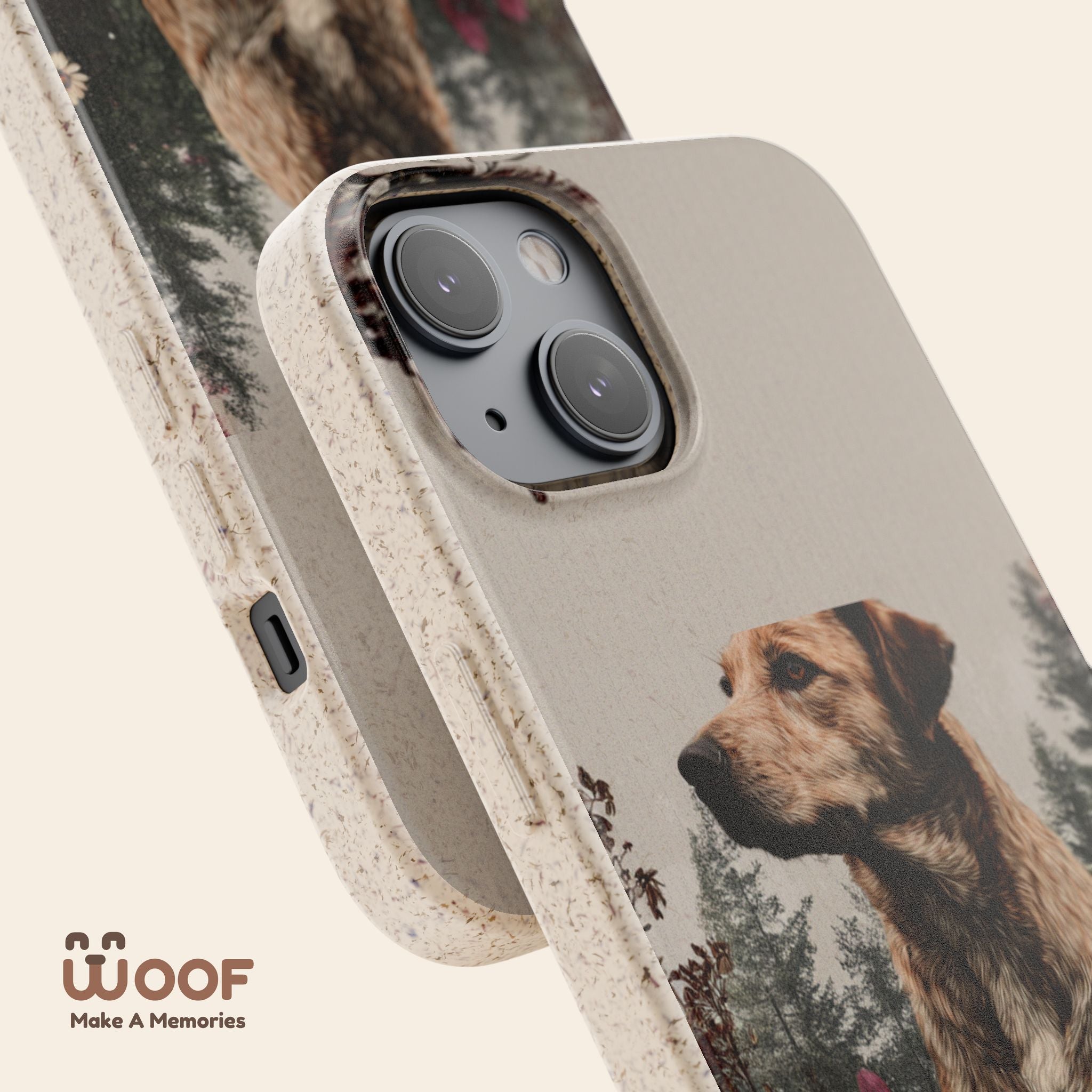 Eco-Friendly Dog Lover Biodegradable Phone Case - Floral Design