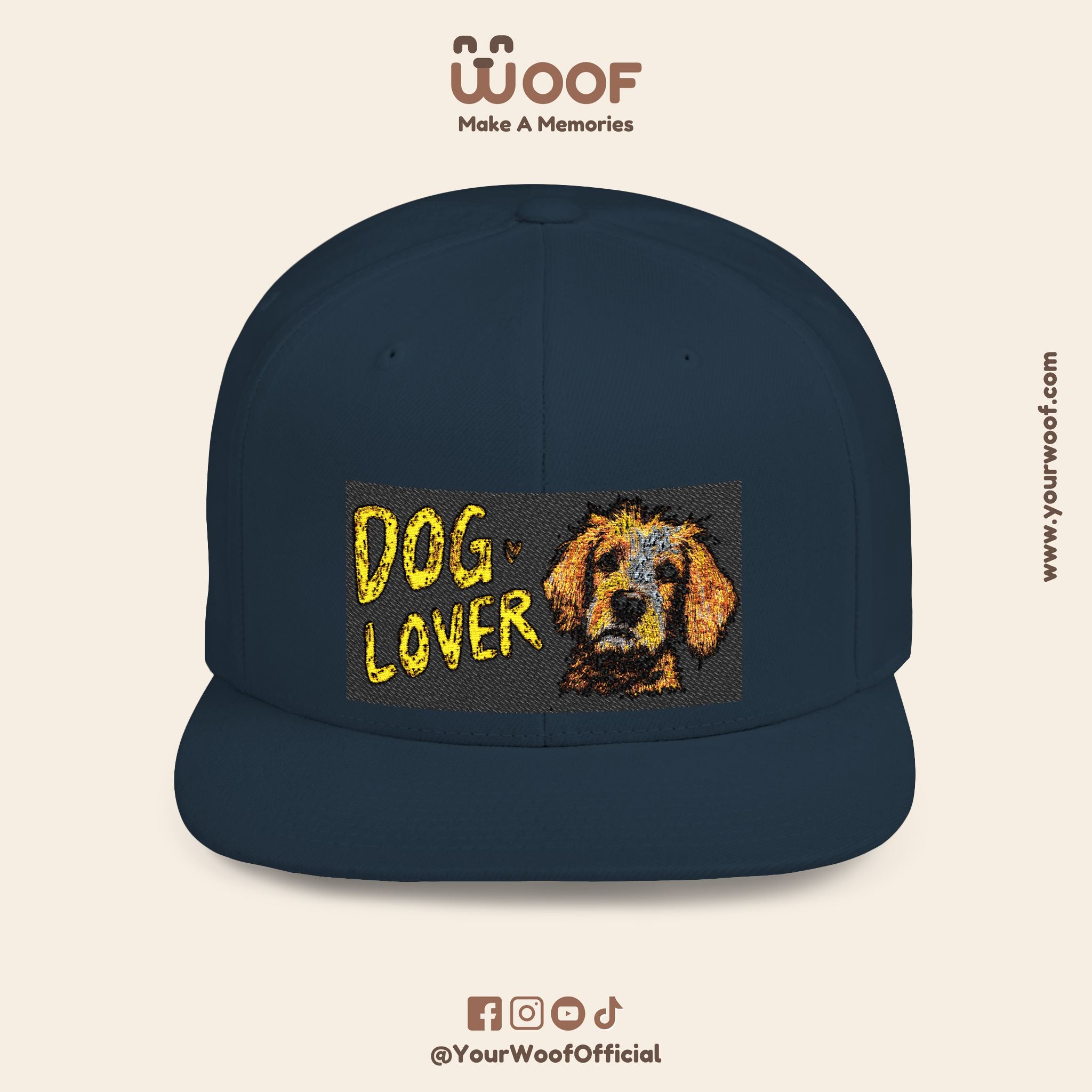 Dog Lover Flat Bill Snapback Hat, Casual Cap for Pet Owners, Dog Gift, Adjustable Hat, Fashion Accessory for Animal Lovers