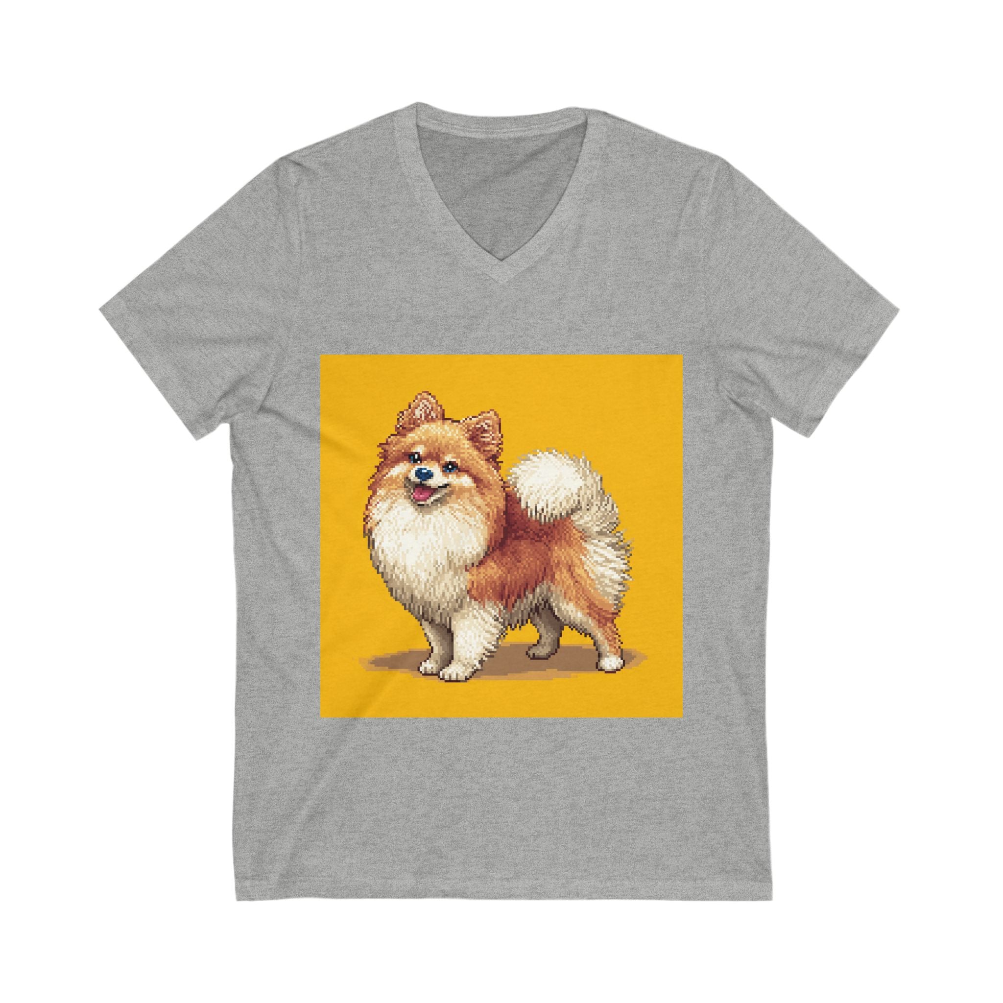 Pomeranian Love V-Neck Tee, Cute Dog Shirt, Pet Lover Gift, Animal T-Shirt, Casual Wear, Birthday Gift