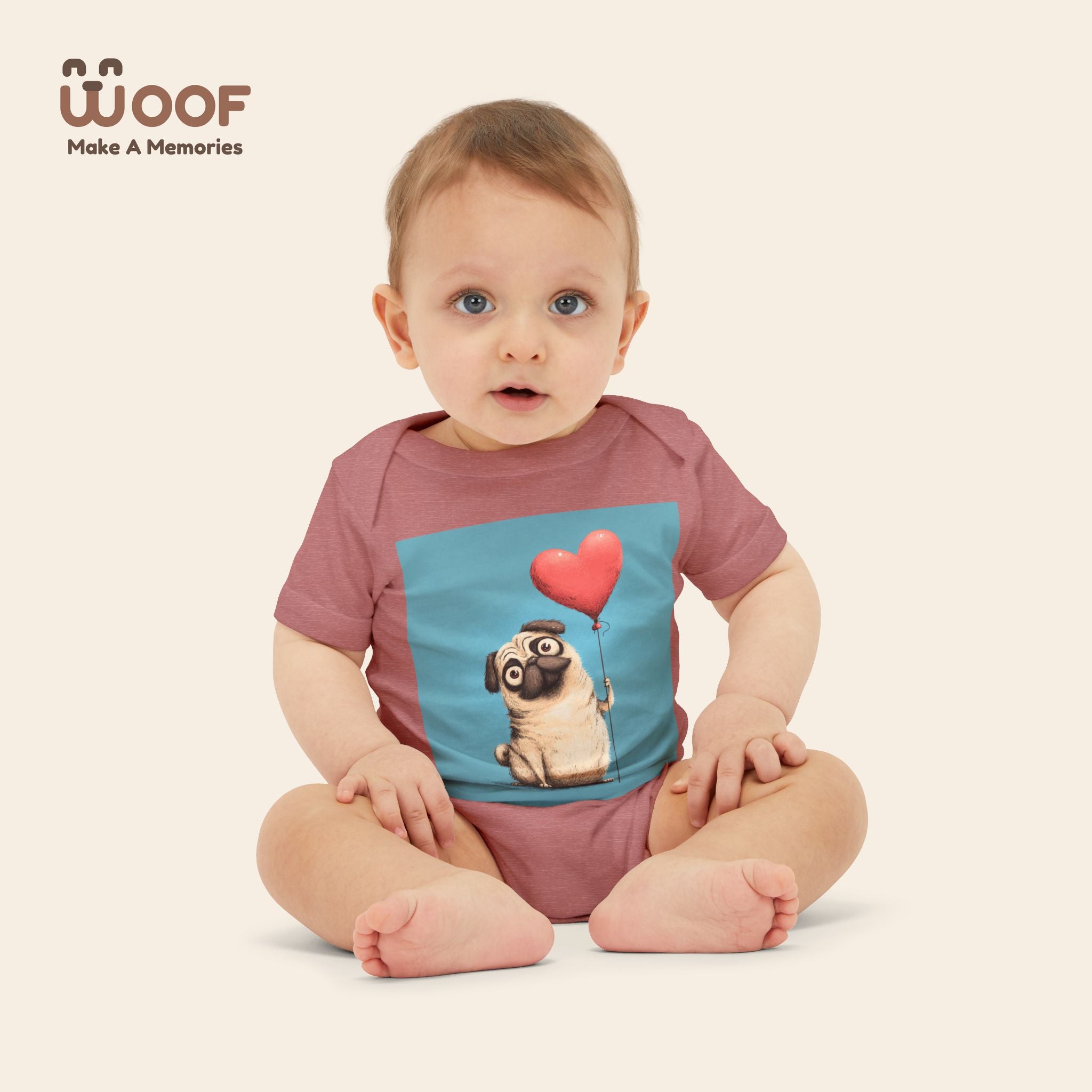 Adorable Pug Love Infant One Piece, Baby Bodysuit, Cute Baby Gifts, Dog Lover Outfit, Newborn Clothes, Valentine's Day Gift