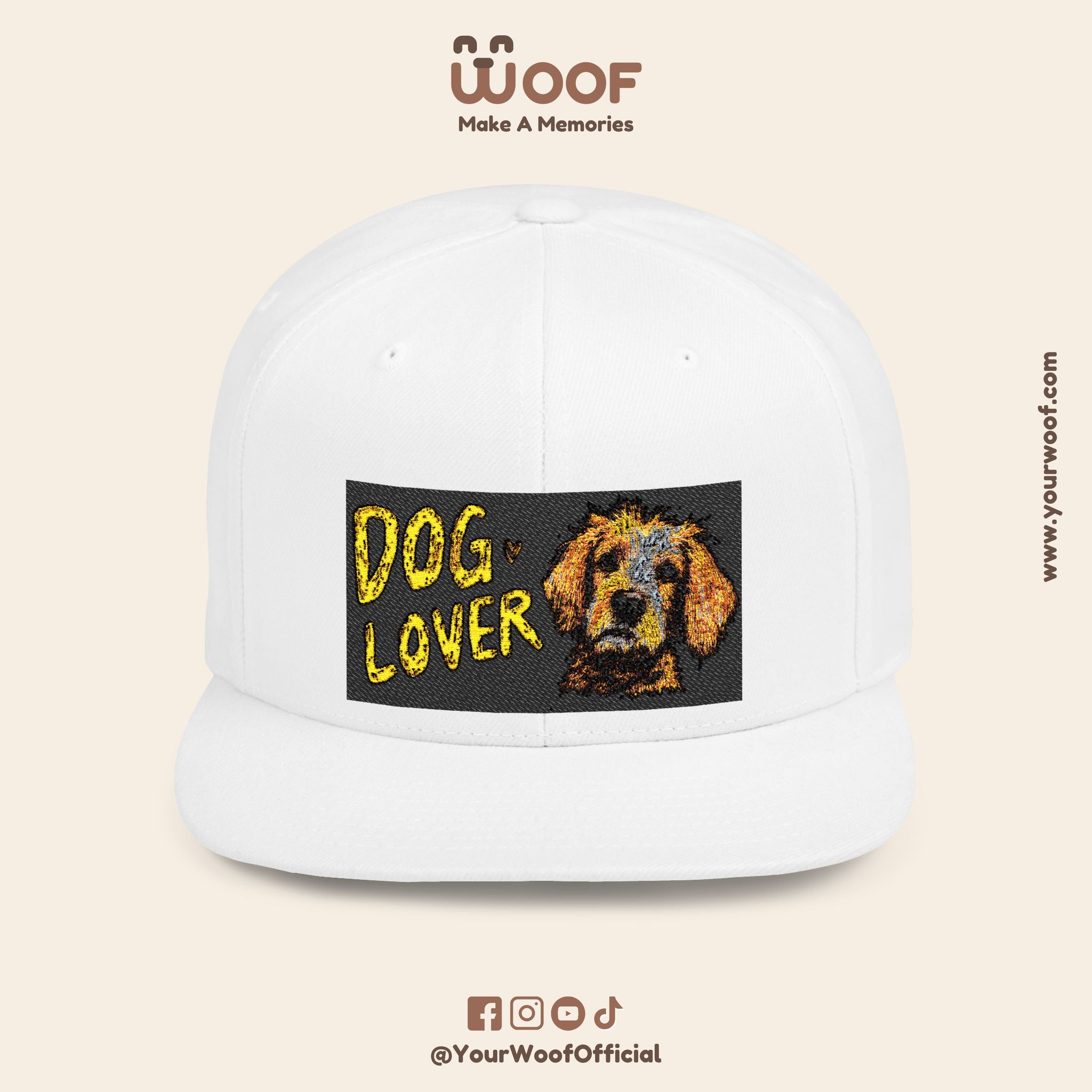 Dog Lover Flat Bill Snapback Hat, Casual Cap for Pet Owners, Dog Gift, Adjustable Hat, Fashion Accessory for Animal Lovers