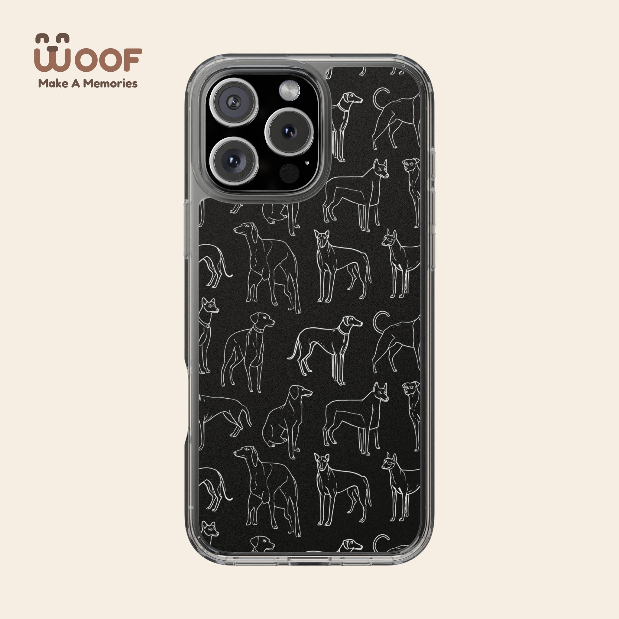 Stylish Dog Print Clear Phone Case, Pet Lover Gift, Customizable Clear Cases, Dog Owner Accessories, Cute Phone Covers