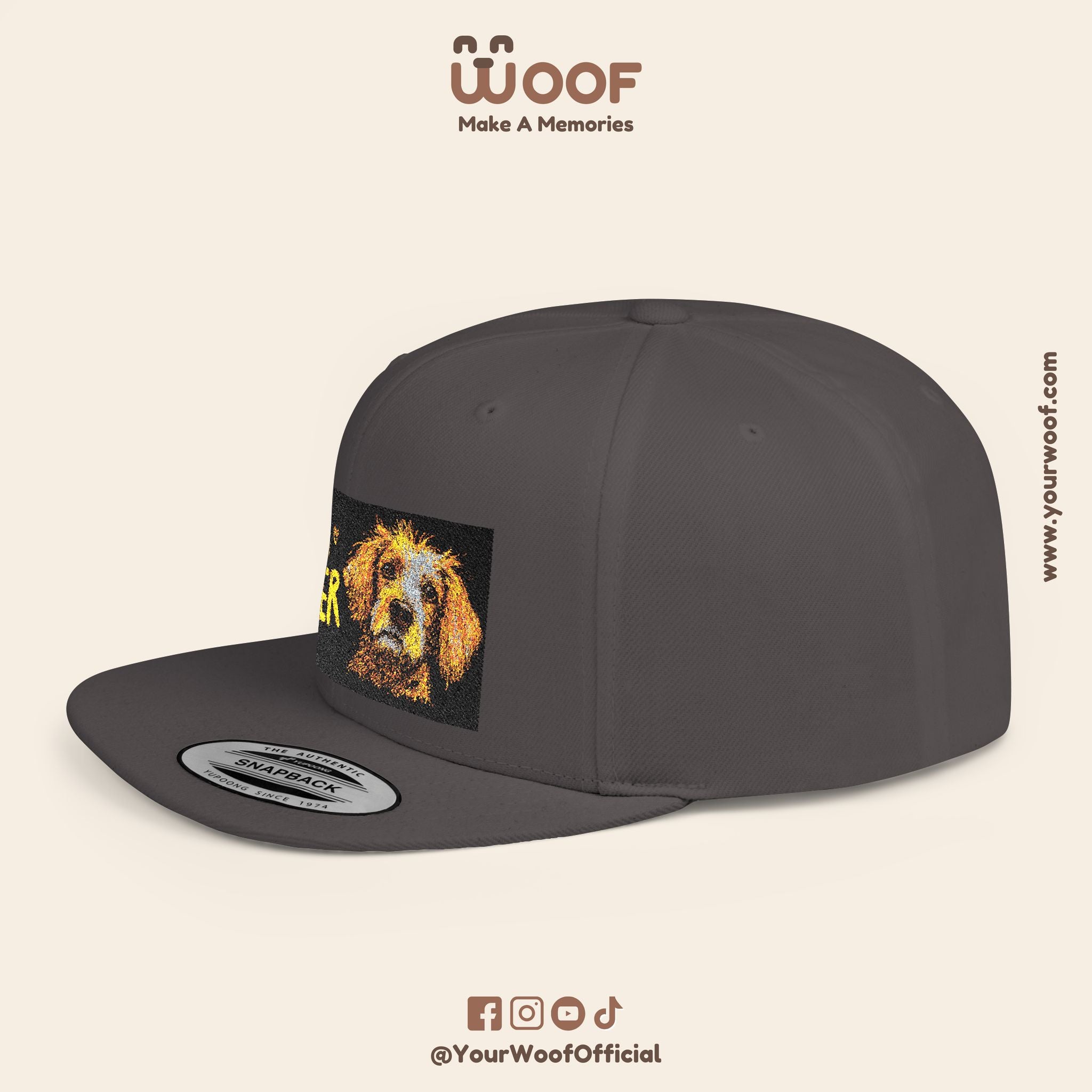 Dog Lover Flat Bill Snapback Hat, Casual Cap for Pet Owners, Dog Gift, Adjustable Hat, Fashion Accessory for Animal Lovers