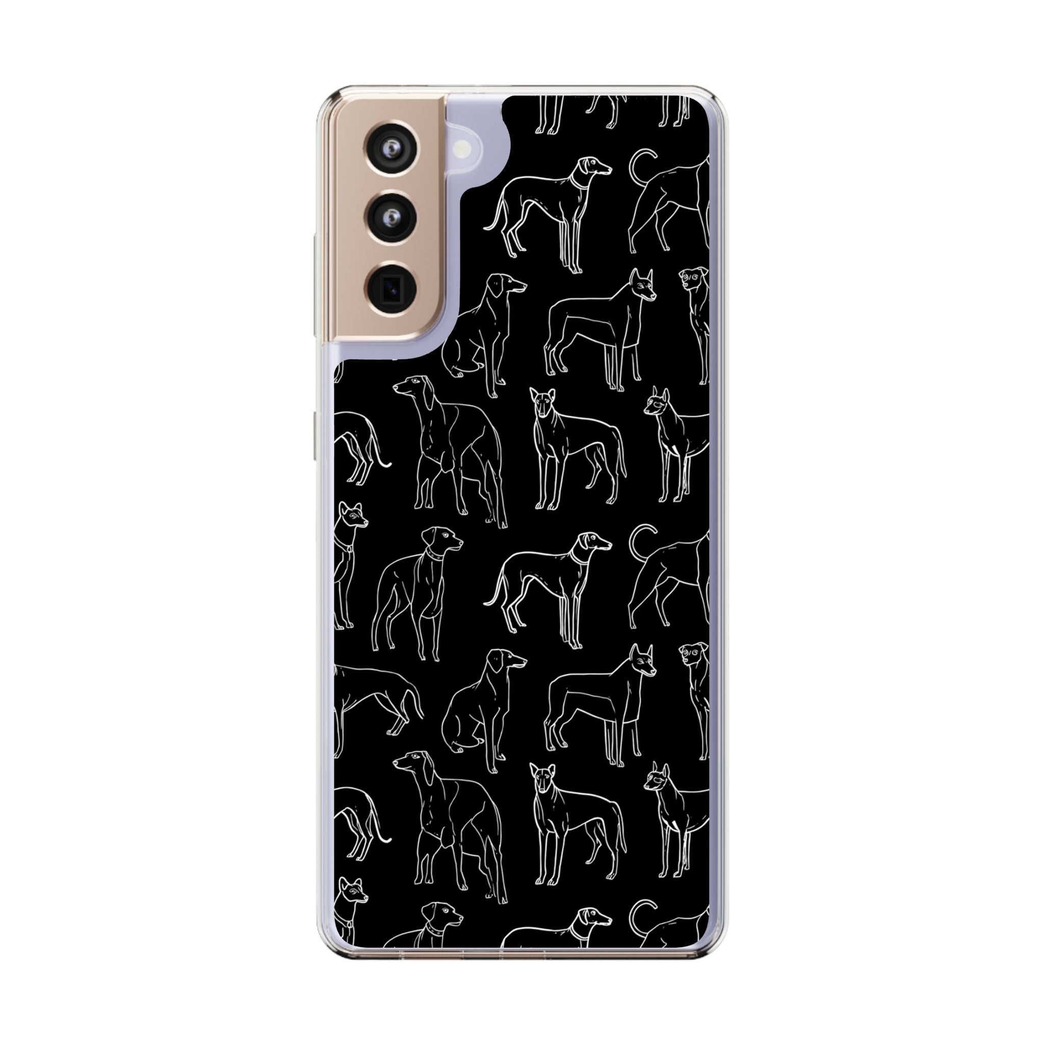 Stylish Dog Print Clear Phone Case, Pet Lover Gift, Customizable Clear Cases, Dog Owner Accessories, Cute Phone Covers